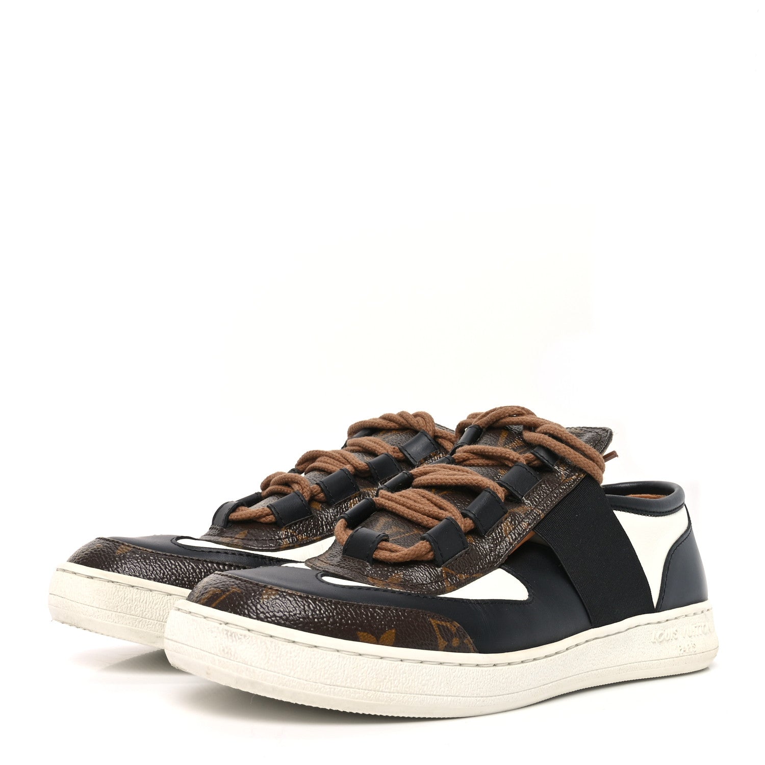 Monogram Calfskin Lous Sneakers 39 Black