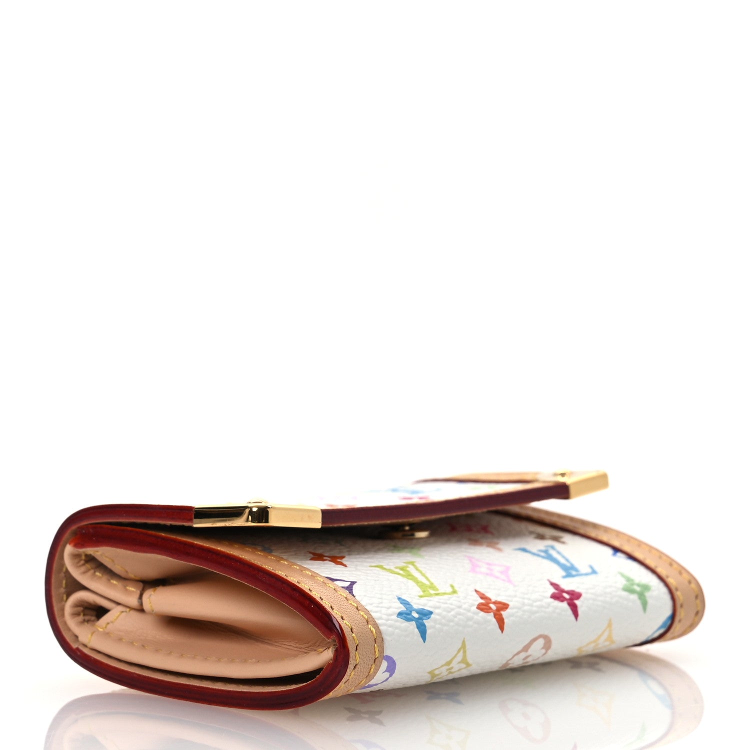 Monogram Multicolor Porte-Monnaie Plat Coin Purse White