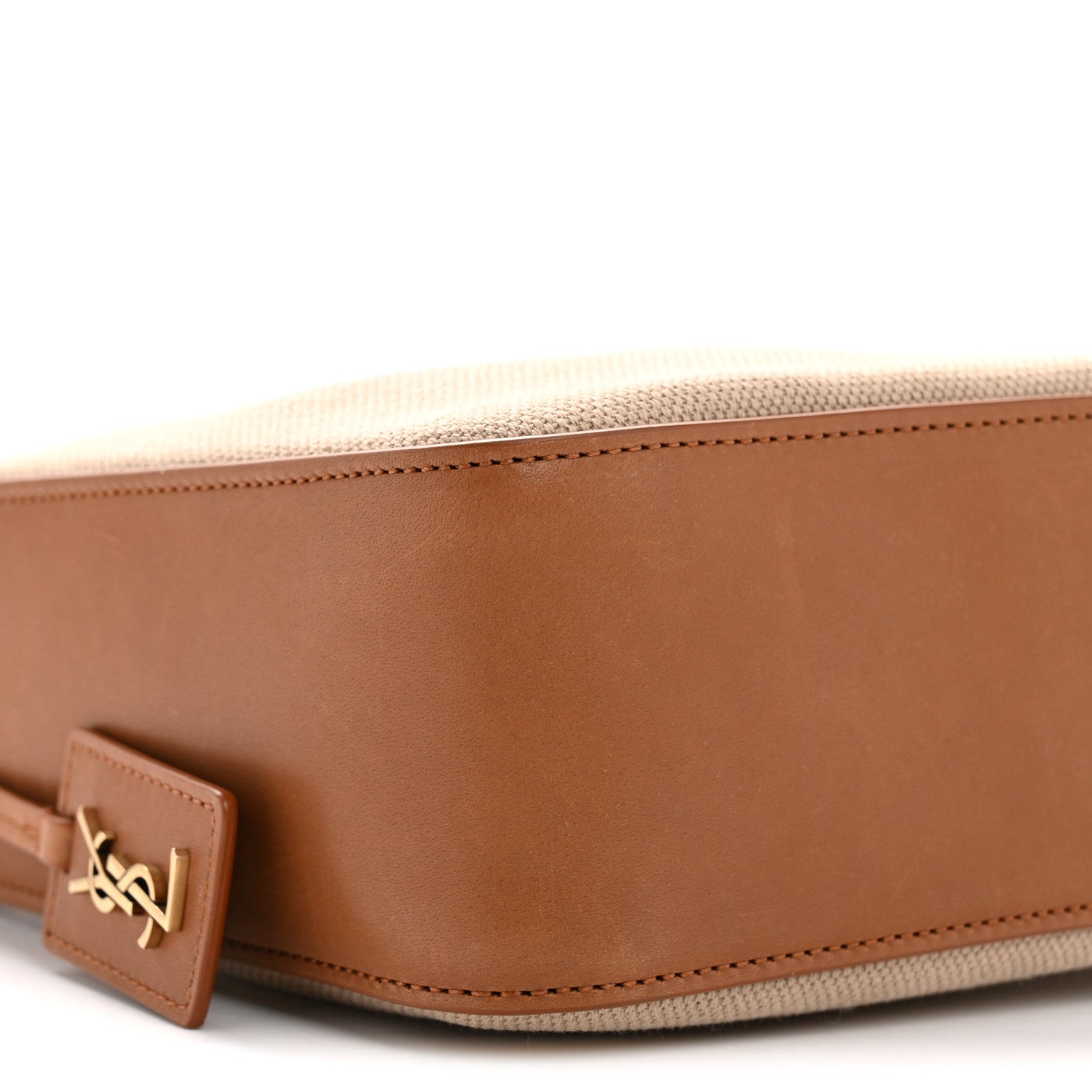 Canvas Calfskin Small Bucket Bag Desert Dust Brick