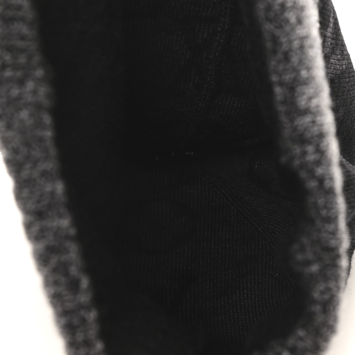 Wool Bonnet Monogram Color Block Beanie Hat Black