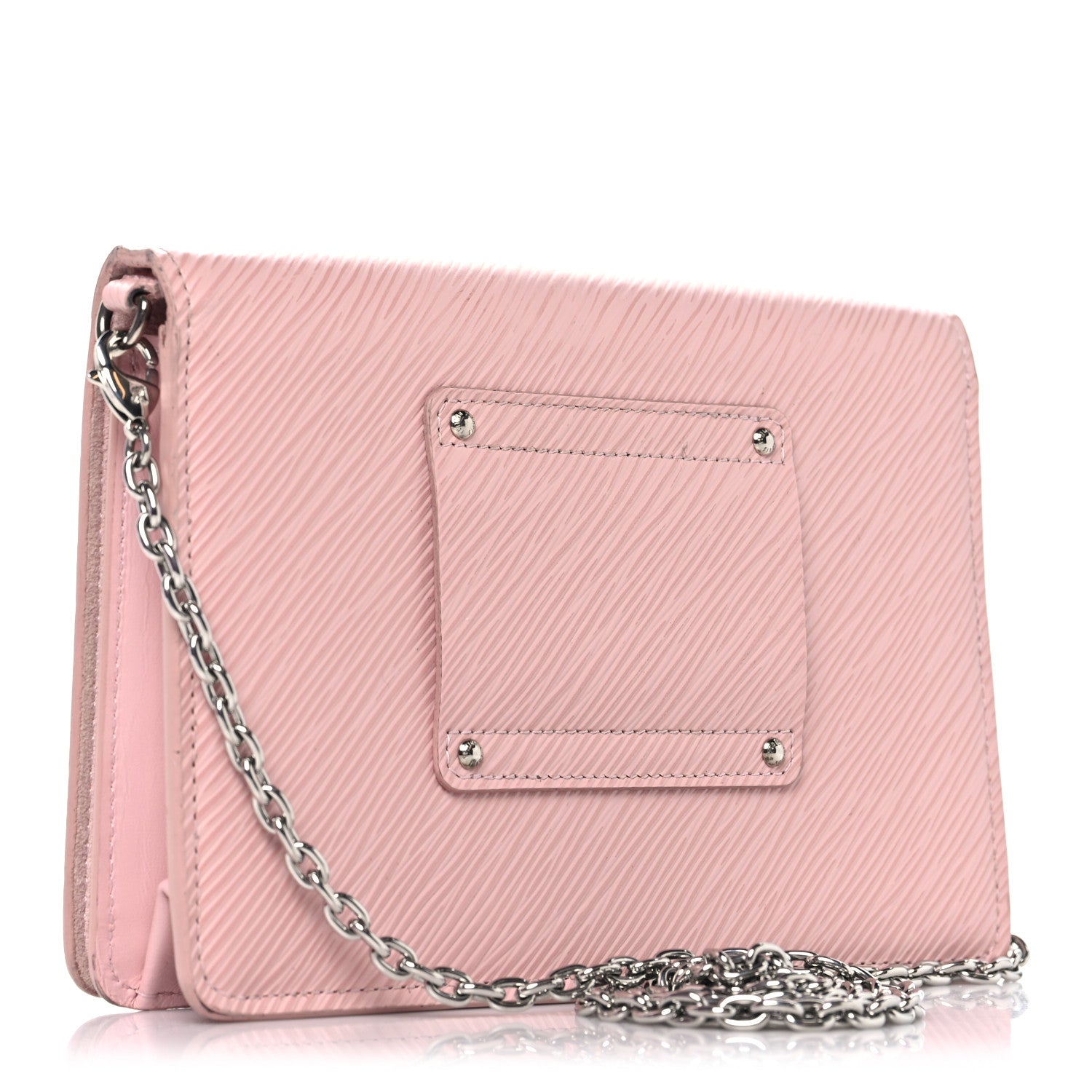 Epi Twist Belt Chain Wallet Rose Ballerine