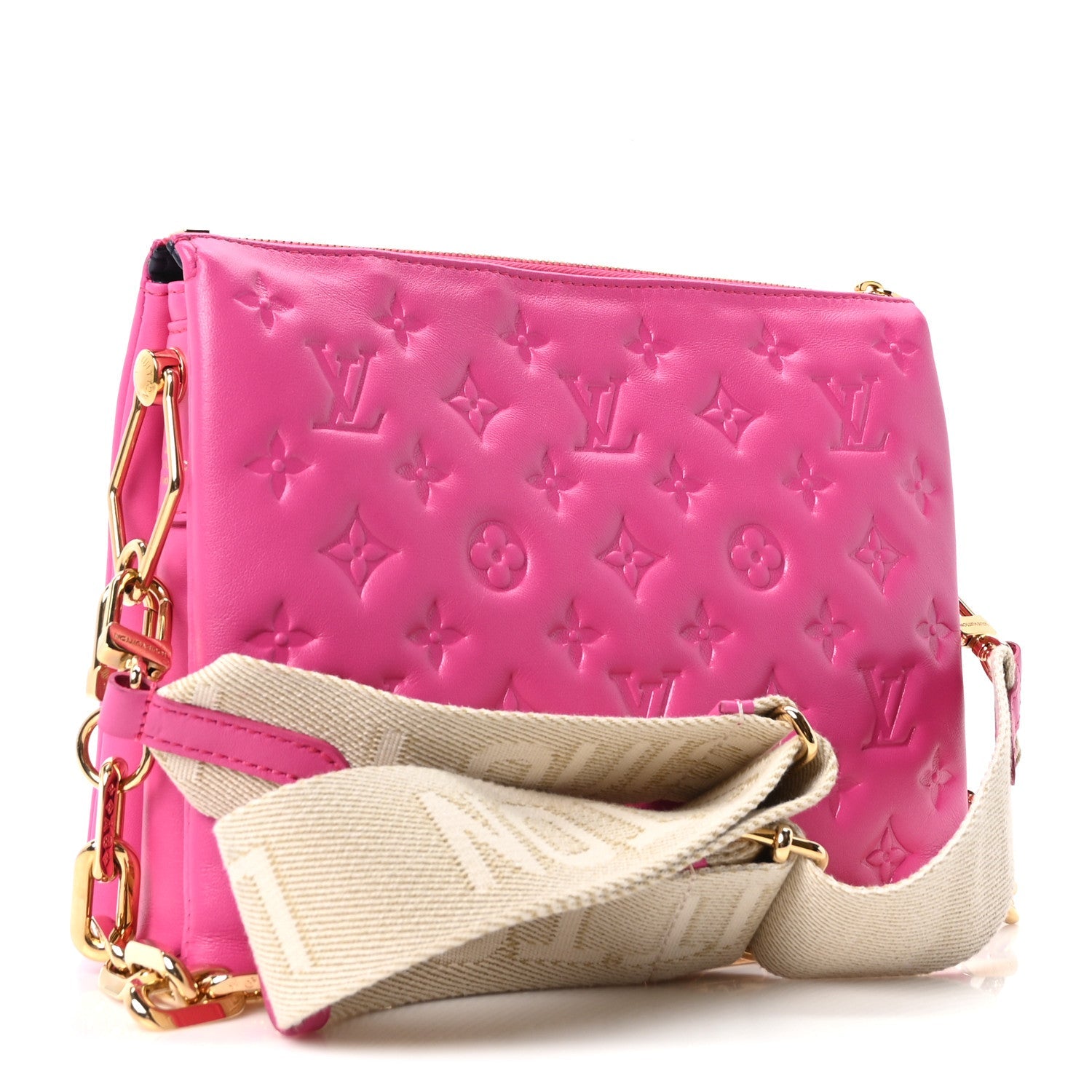Lambskin Embossed Monogram Coussin PM Rose Miami
