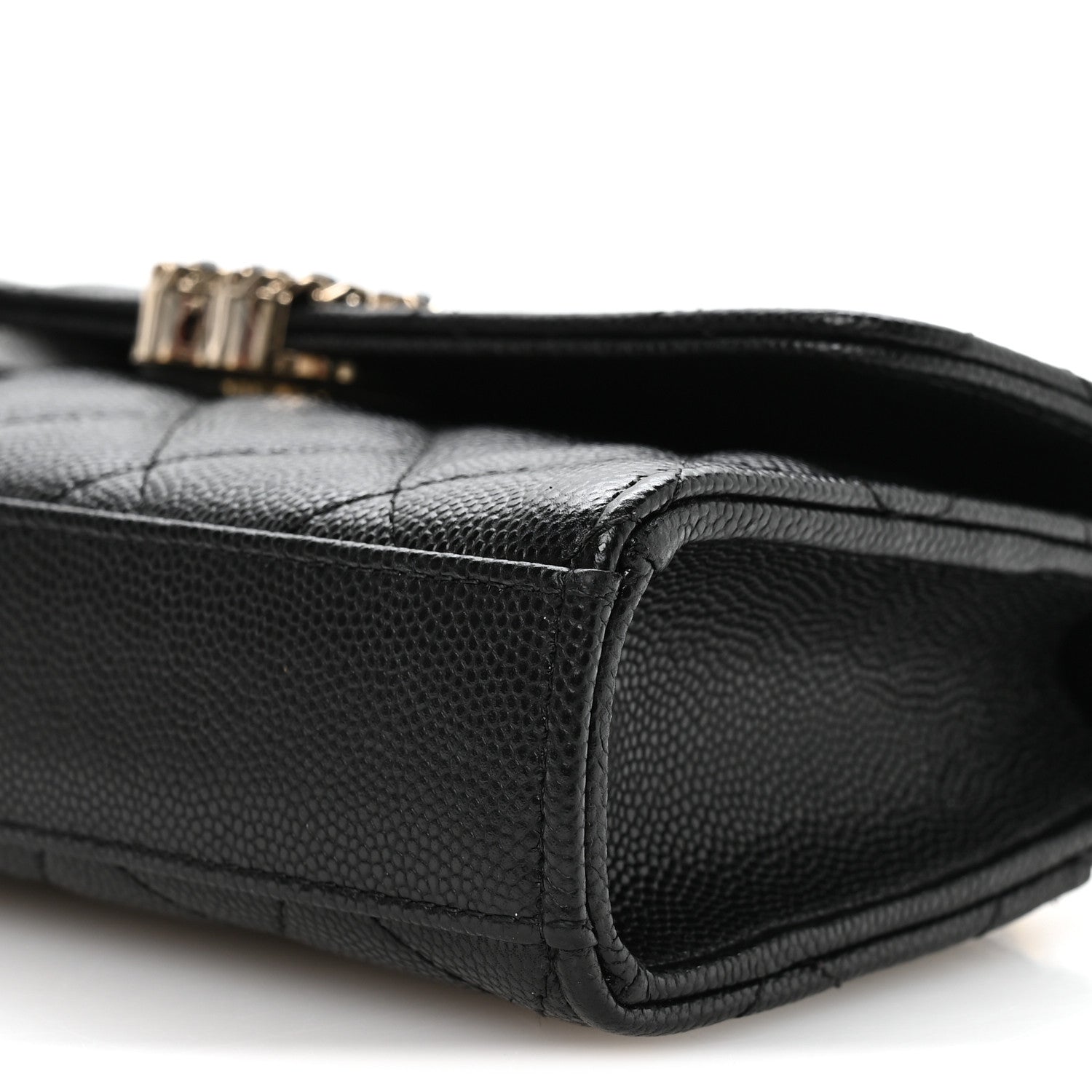 Caviar Quilted Chain Match Top Handle Phone Holder With Chain Black