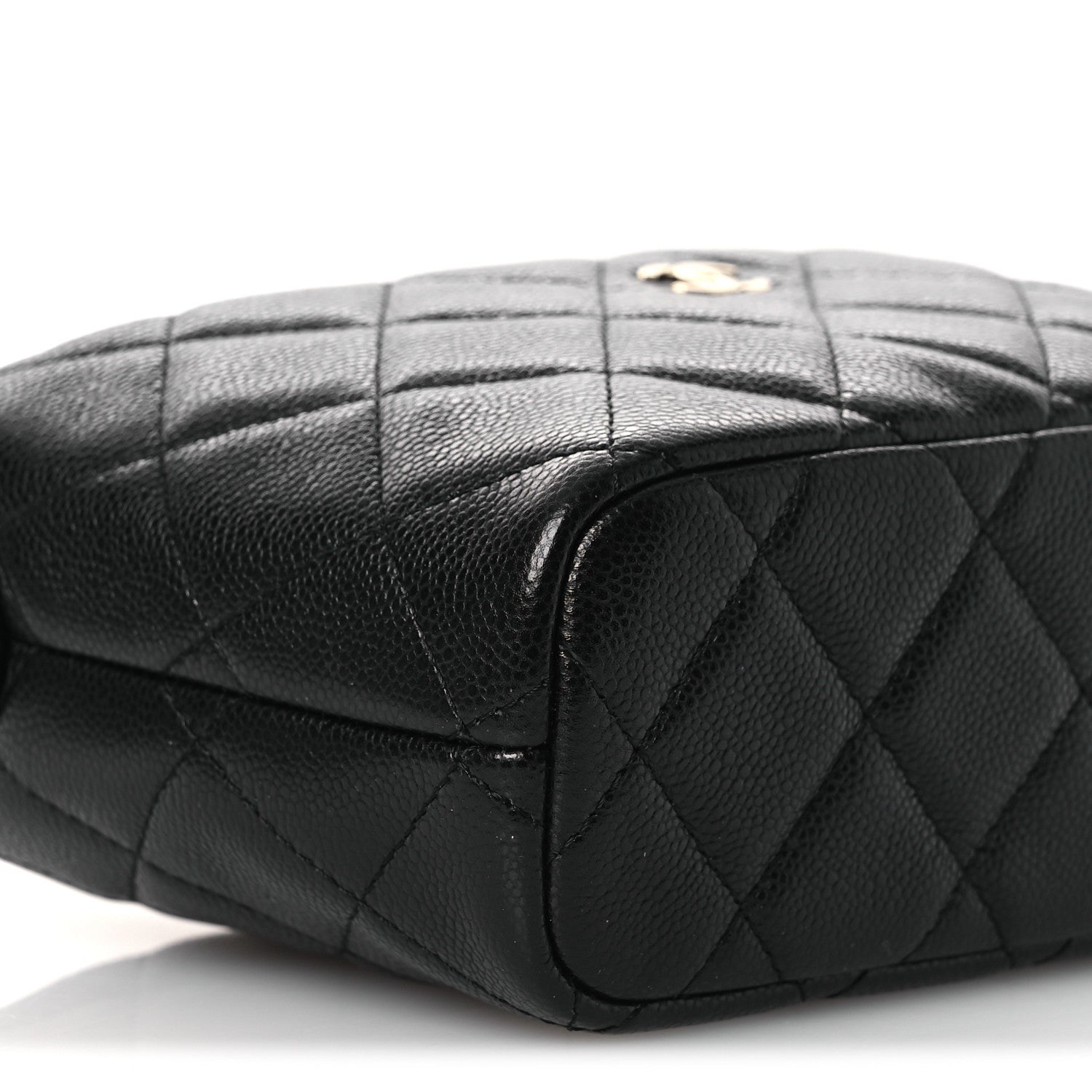 Caviar Quilted Hobo Clutch With Chain Black