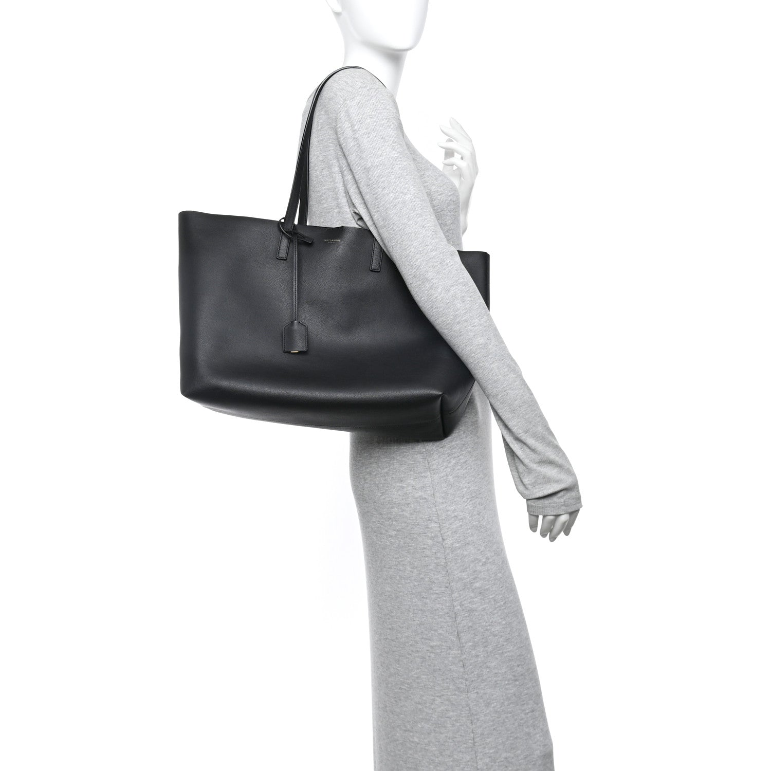 Calfskin Large Shopping Tote Black
