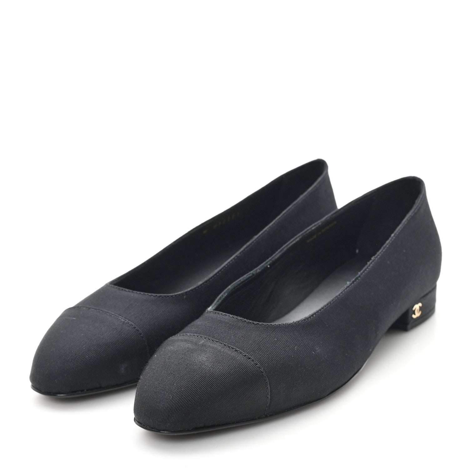 Grosgrain Cap Toe Uniform Ballerina Flats 38 Black