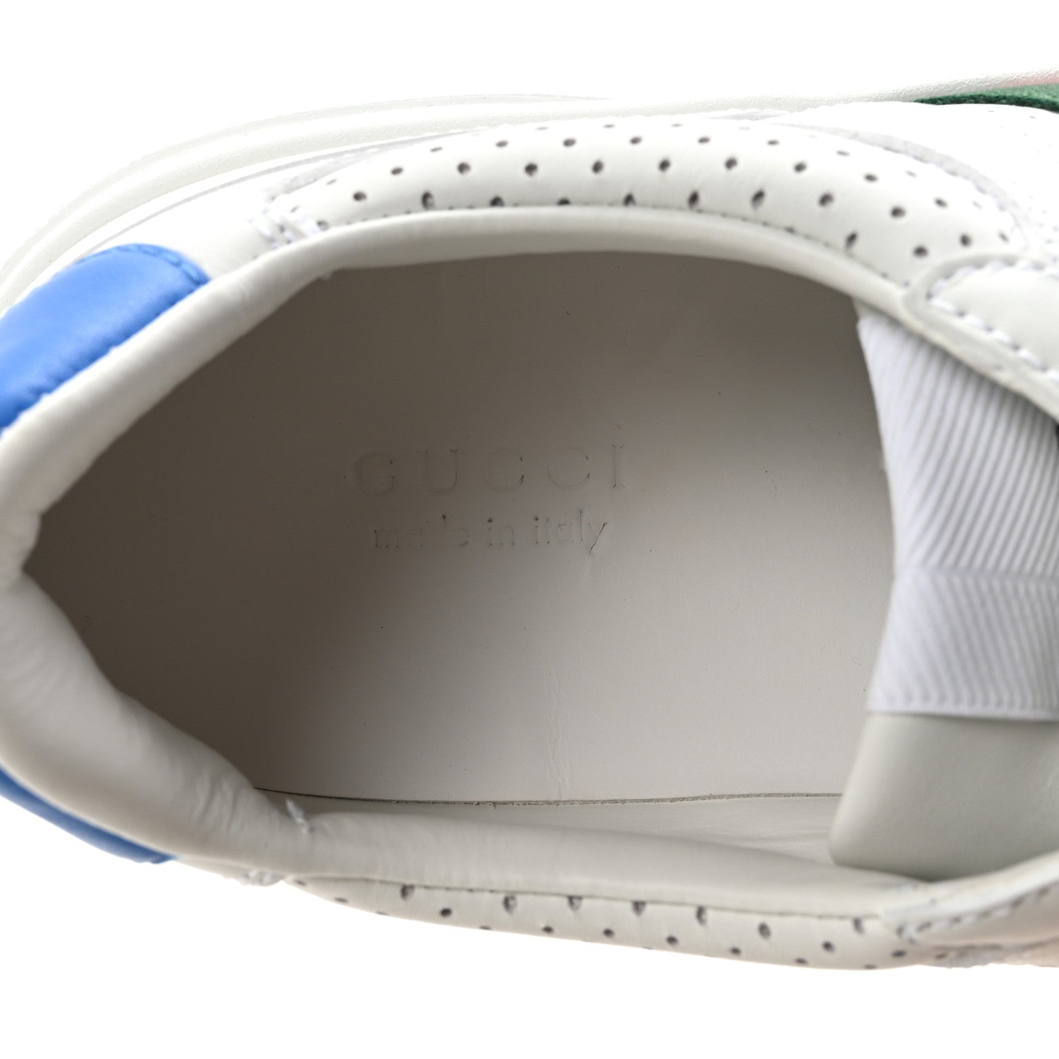 Calfskin Web Perforated Womens Platform 55mm Sneakers 39.5 White Bright Splash