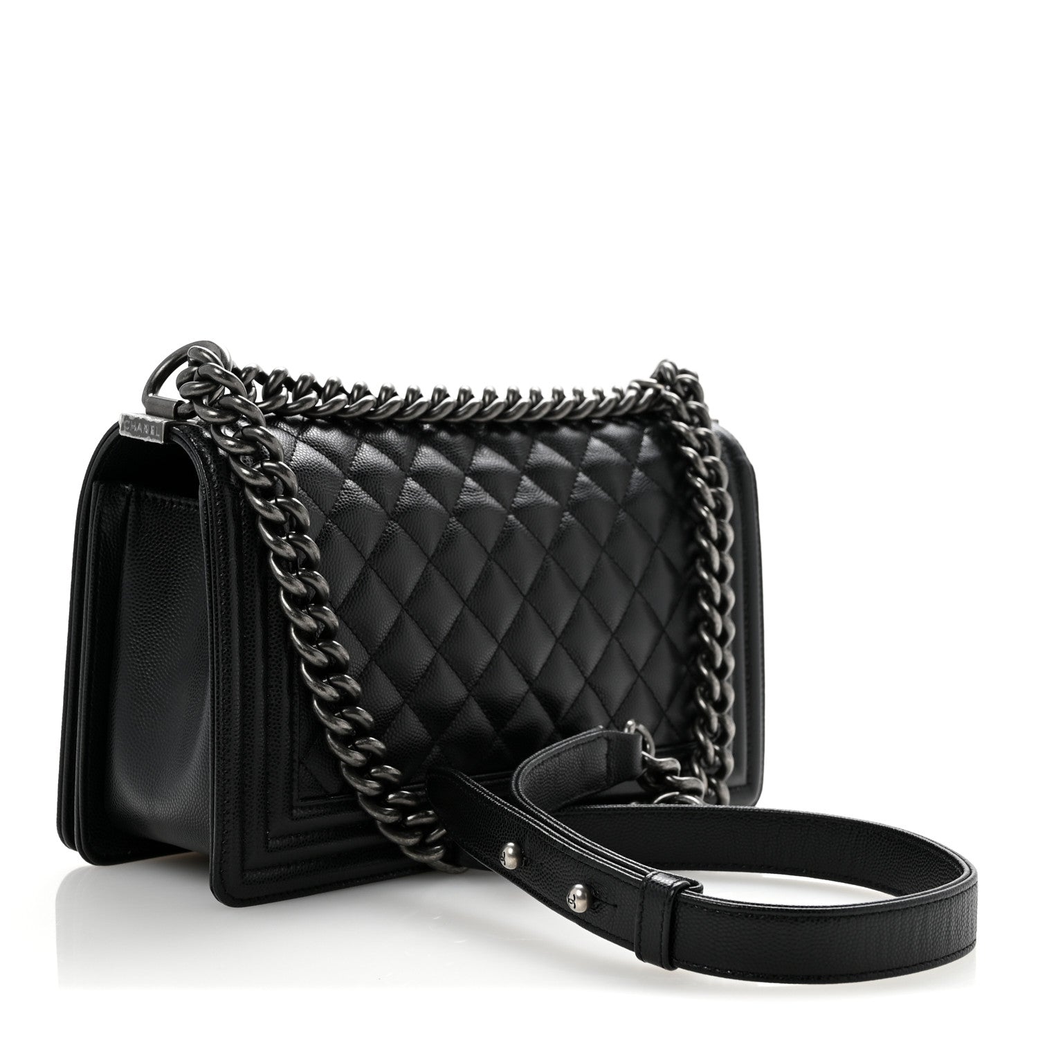 Caviar Quilted Medium Boy Flap Black