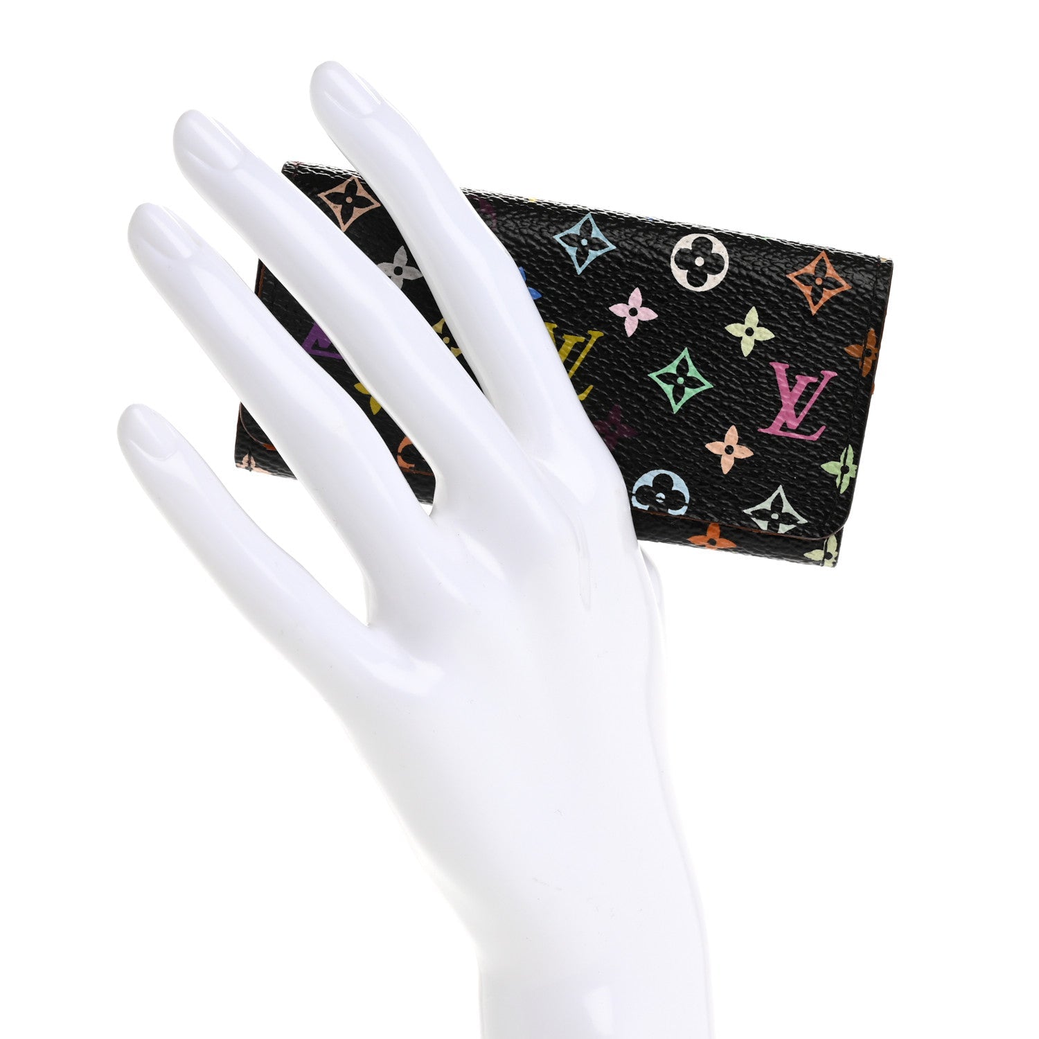 Monogram Multicolor Multicles 4 Key Holder Black Grenade
