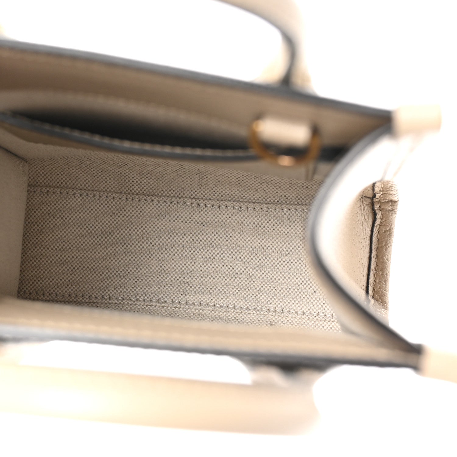 GG Supreme Monogram Textured Dollar Calfskin Mini Retro Interlocking G Tote Bag Beige Mystic White Oatmeal