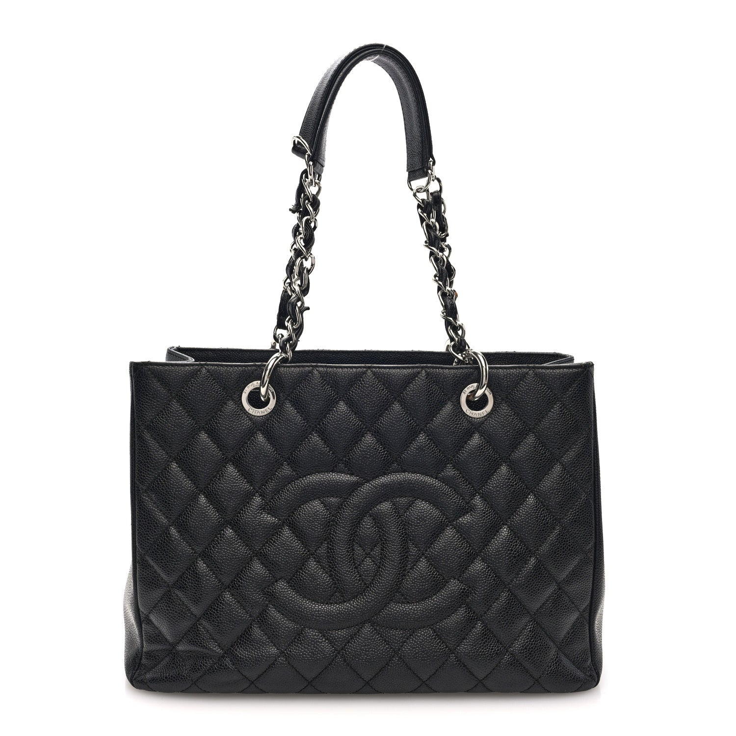 Caviar Quilted Grand Shopping Tote GST Black