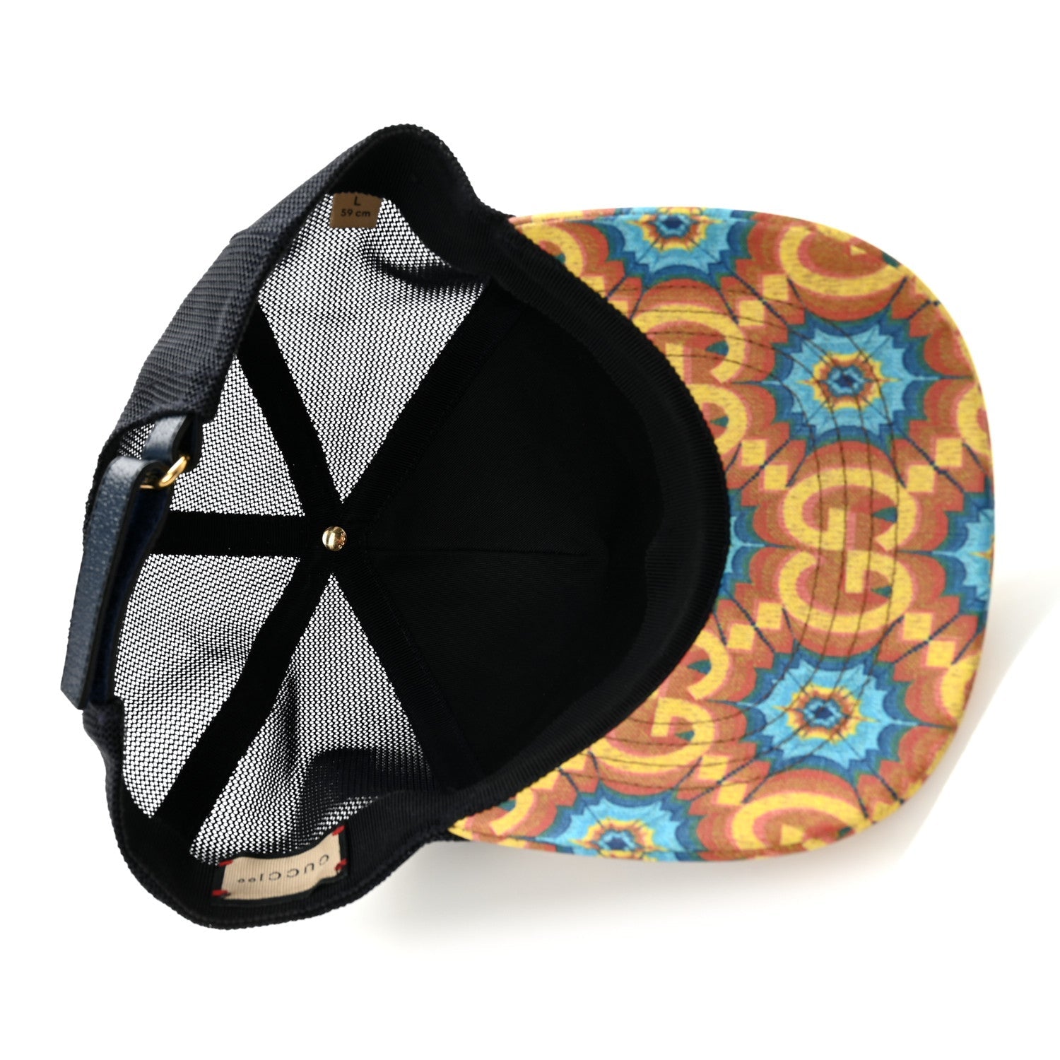 GG Supreme Monogram Kaleidoscope Baseball Hat L Blue Orange Multicolor Blue Agata