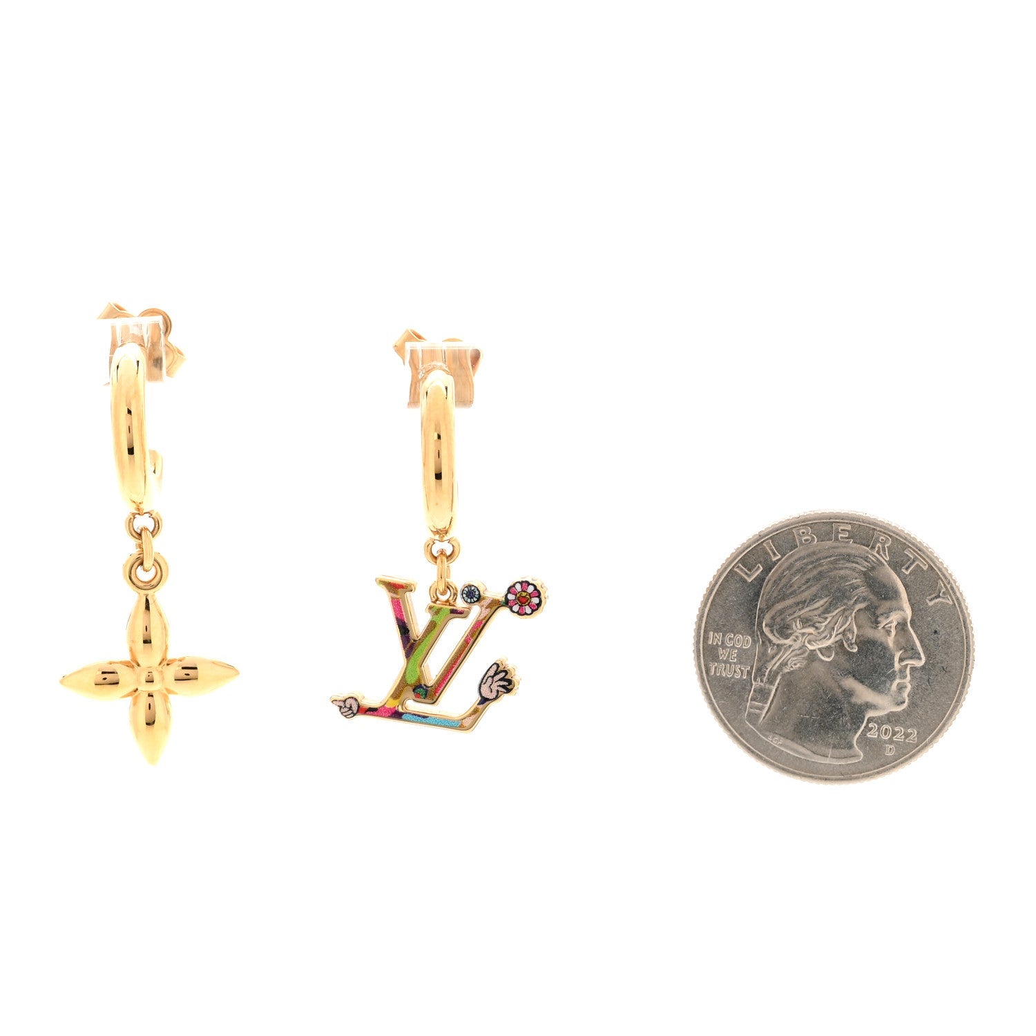 LV X TM Superflat Earrings Gold Multicolor