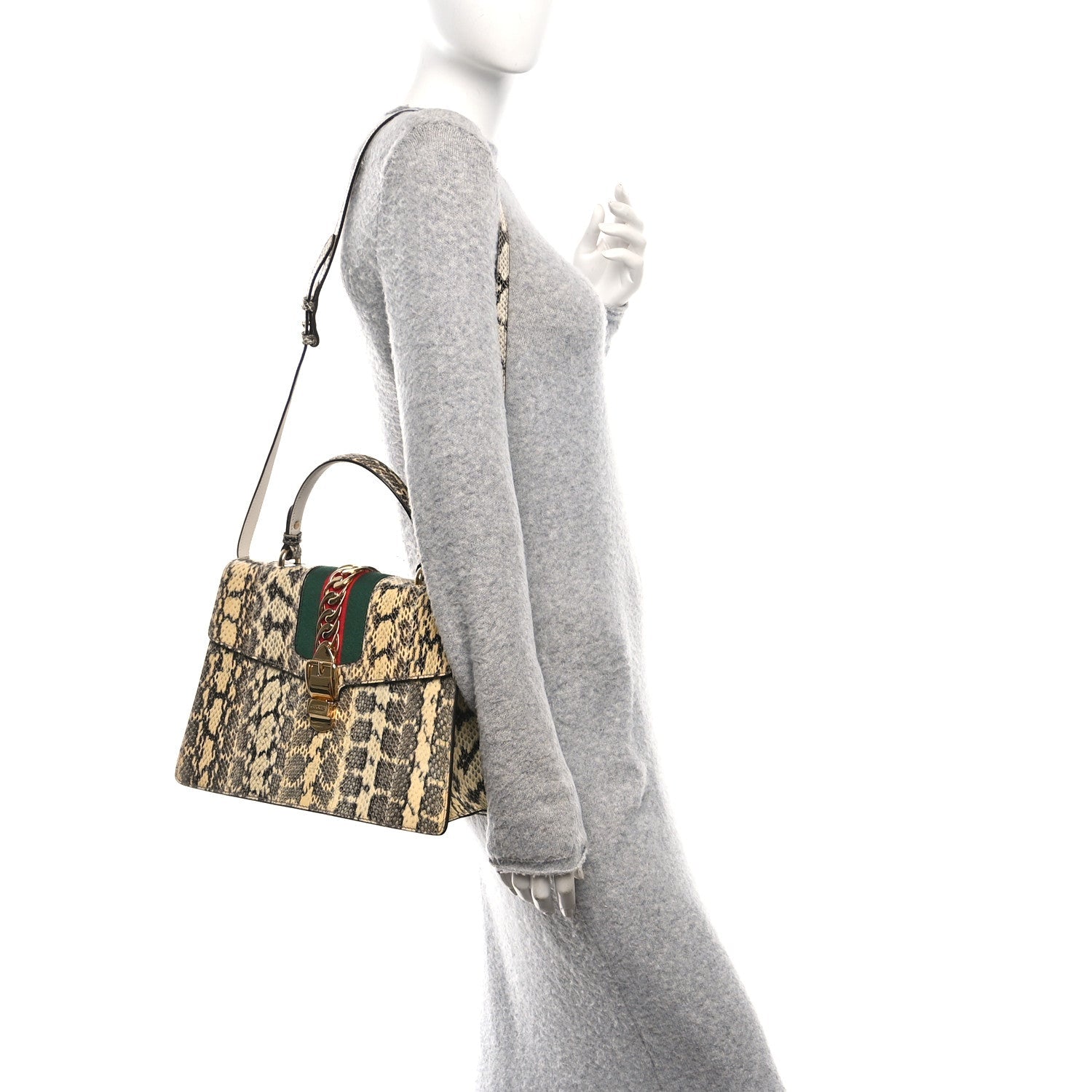 Snakeskin Medium Sylvie Top Handle Roccia