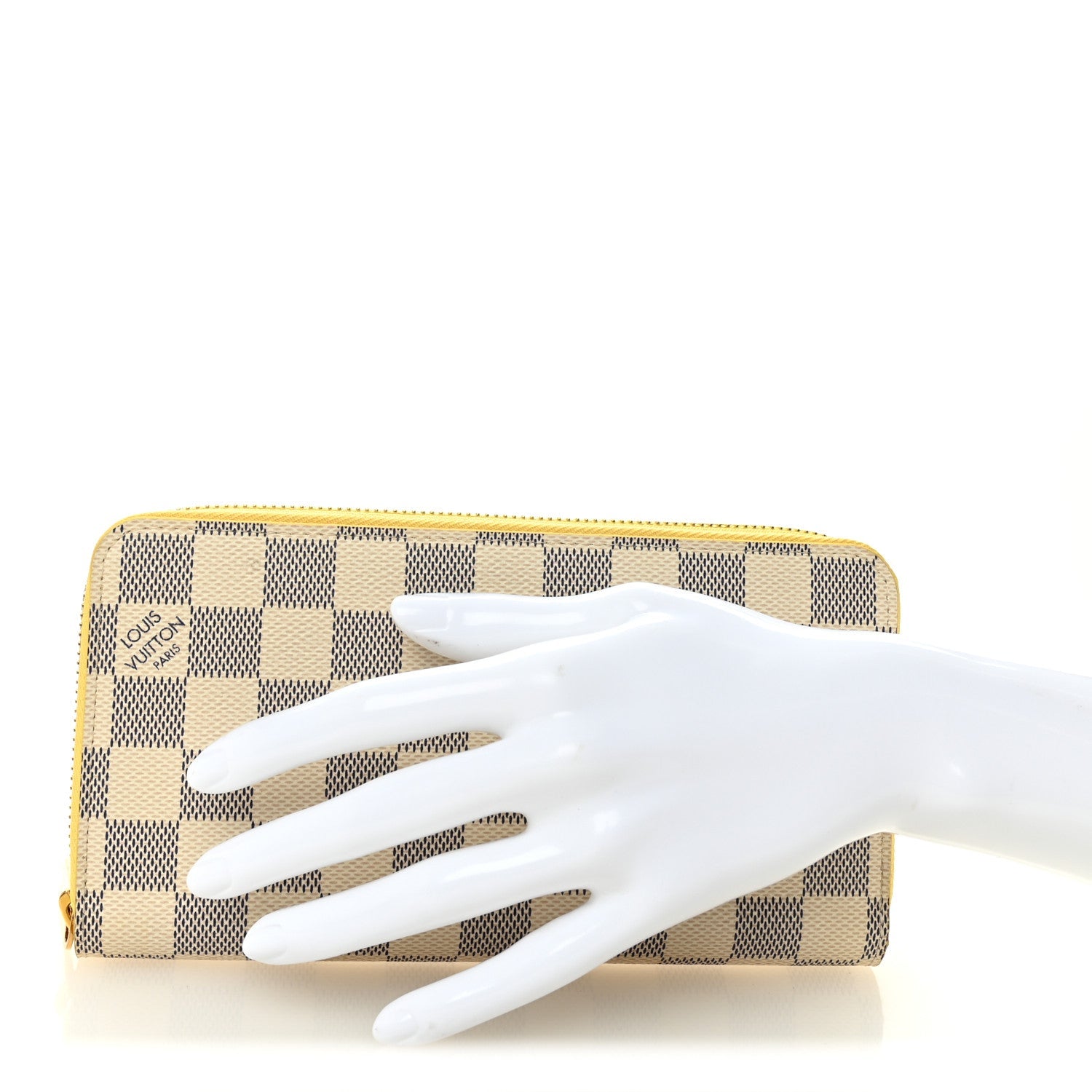Damier Azur Zippy Wallet Jaune Pale