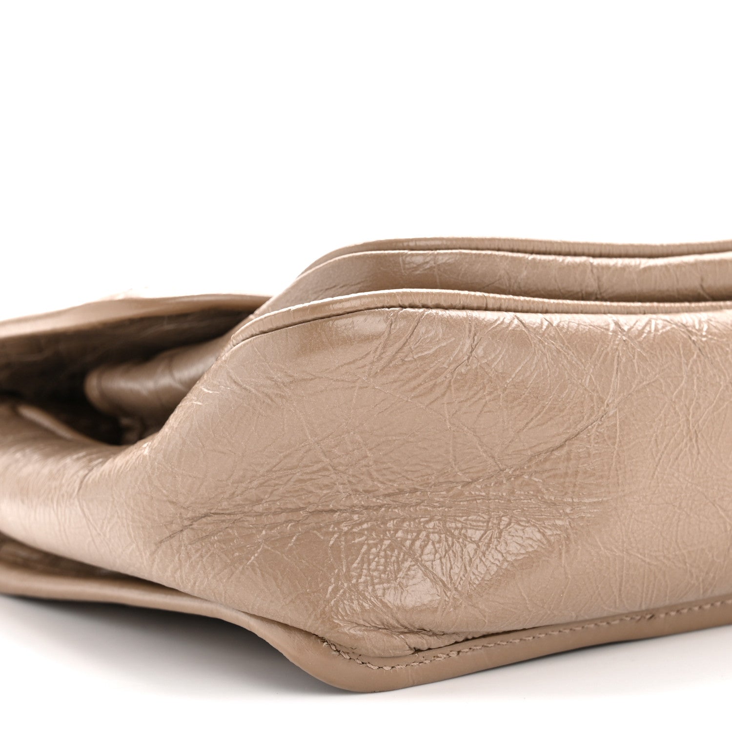 Crinkled Calfskin Matelasse Monogram Baby Niki Chain Satchel Light Taupe