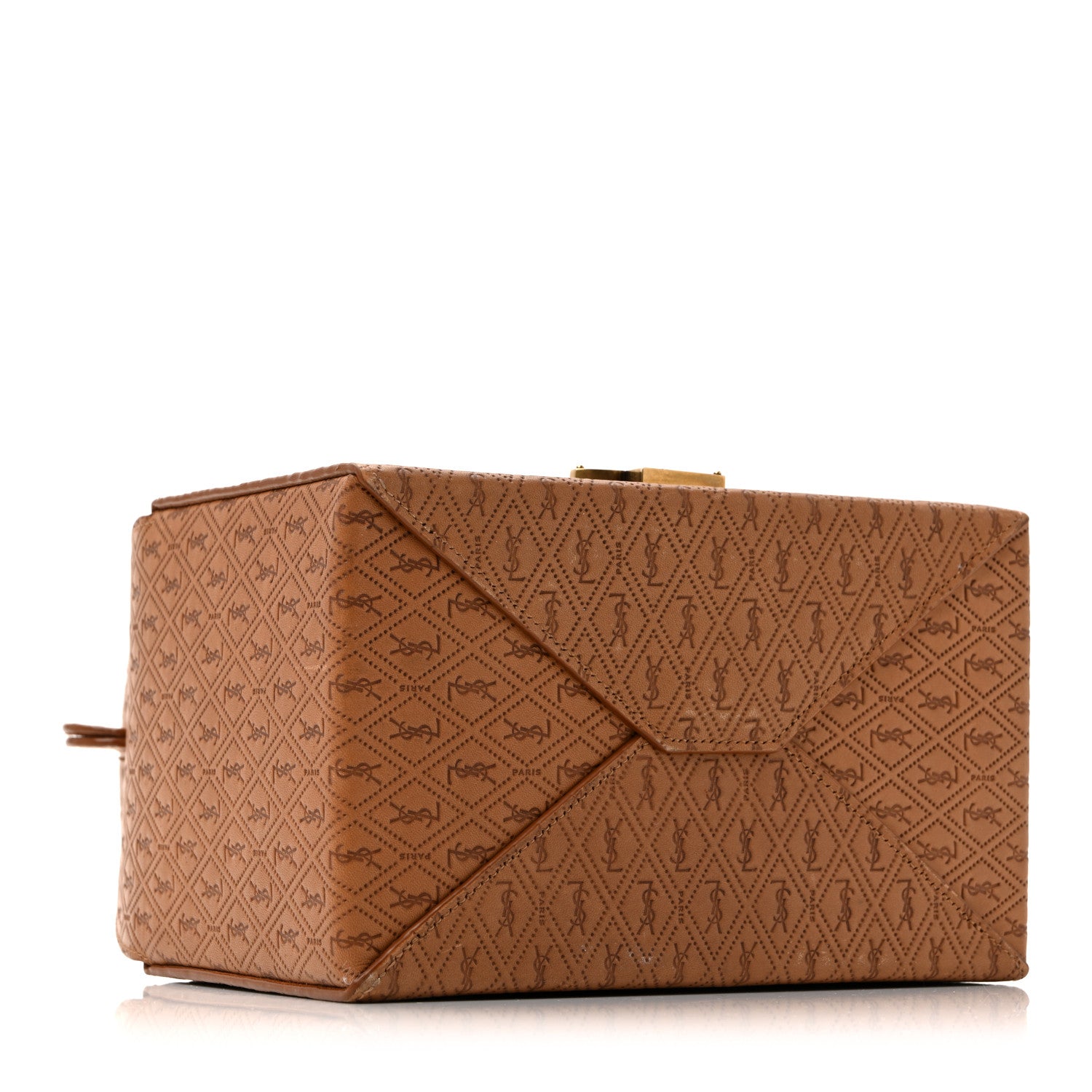 Calfskin Monogram Take Away Box Dusty Vintage Brown Gold