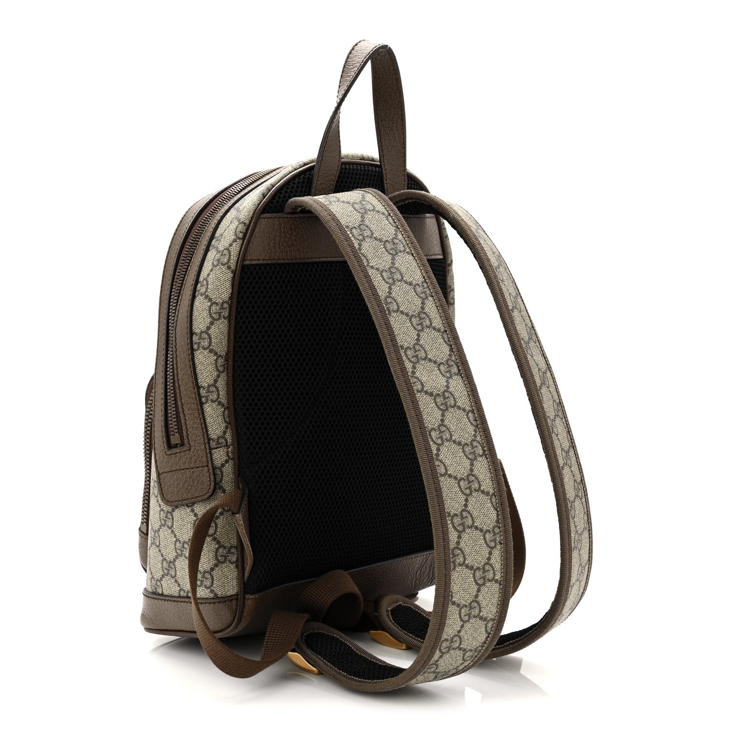 GG Supreme Monogram Calfskin Web Small Ophidia Day Backpack Beige Ebony New Acero