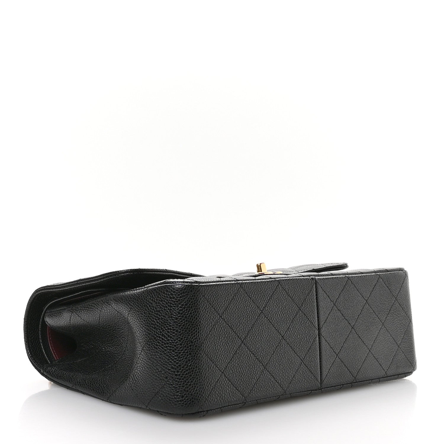 Caviar Quilted Jumbo Double Flap Black