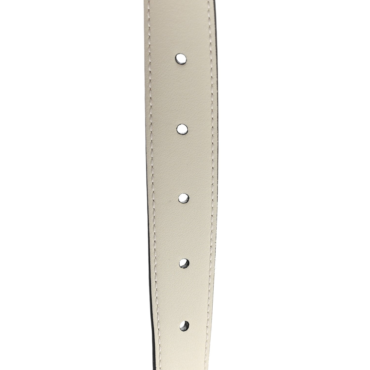 Plutone Calfskin Round Interlocking G Belt  100 40 Mystic White