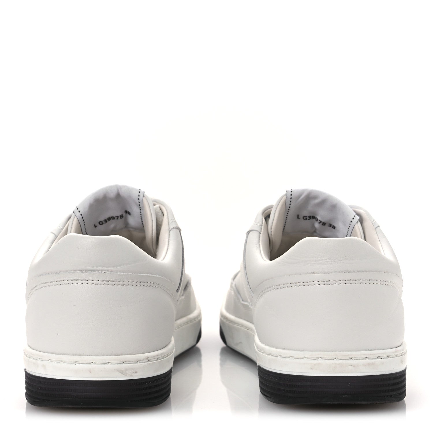 Calfskin CC Womens Sneakers 38 White Black