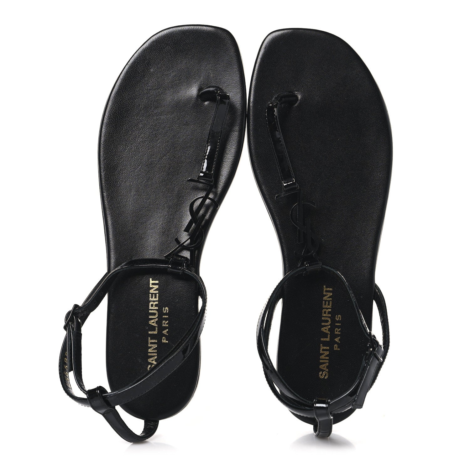 Patent Calfskin Nu Pieds 05 Sandals 37 Black