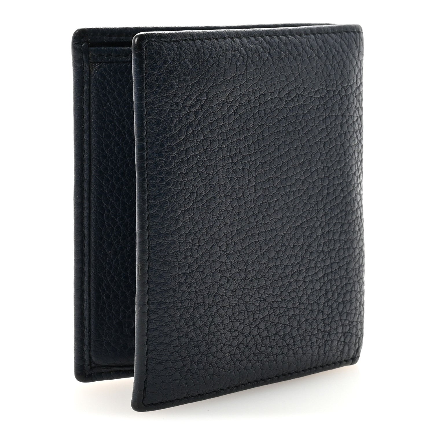 Vitello Daino Bi-Fold Wallet Navy
