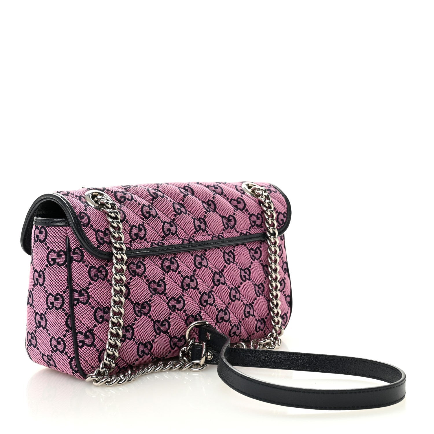 Monogram Multicolor Matelasse Diagonal Small GG Marmont Shoulder Bag Pink Blue