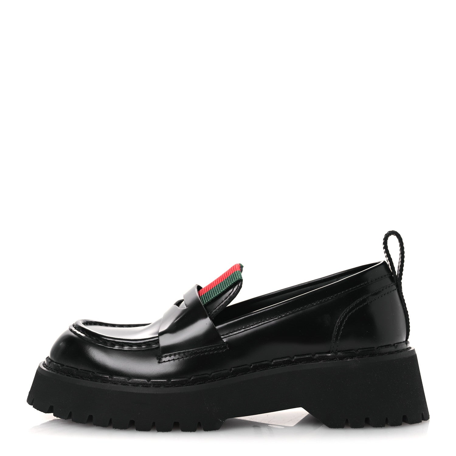 Spice Lux Womens Thea Web 20mm Platform Loafers 37 Black
