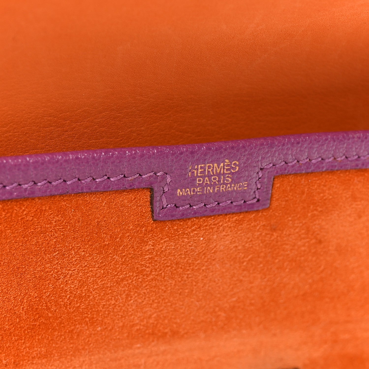 Veau Doblis Suede Chevre Mysore Mini 20 Jige Clutch Orange Cyclamen