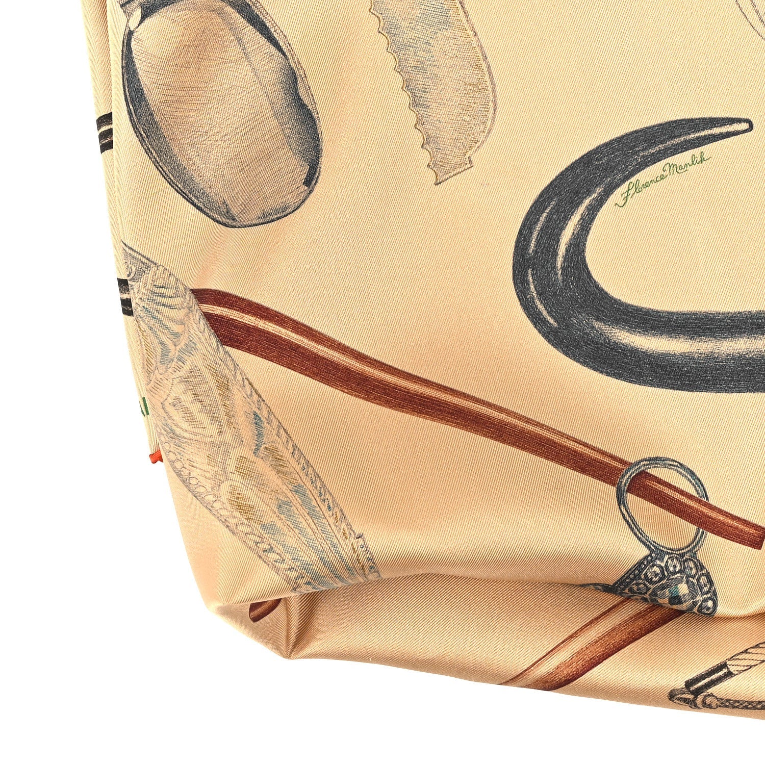 Silk Nous Sommes Inseparables Scarf 90 Beige Dore Brun