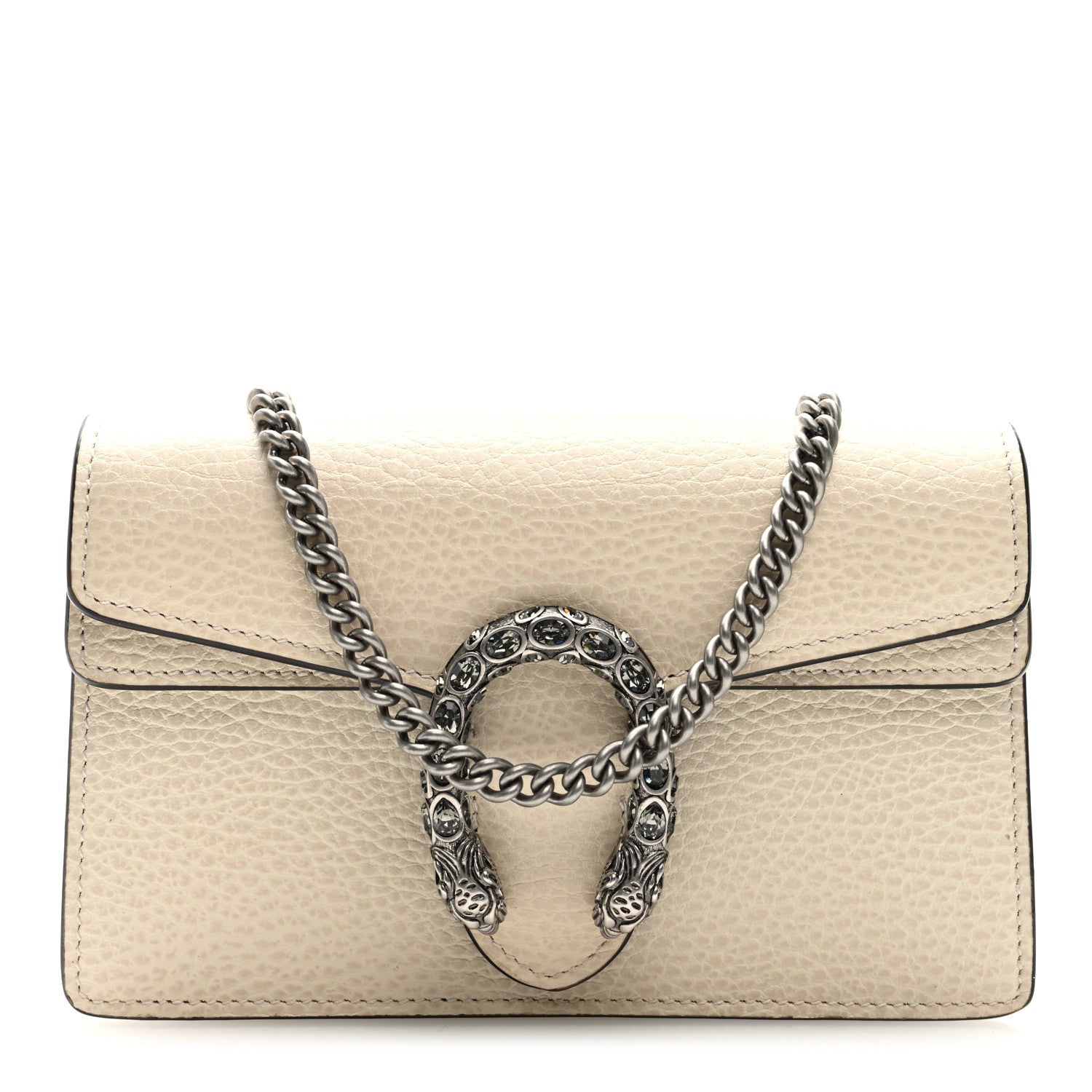 Dollar Calfskin Crystal Super Mini Dionysus Shoulder Bag Mystic White Black Diamond