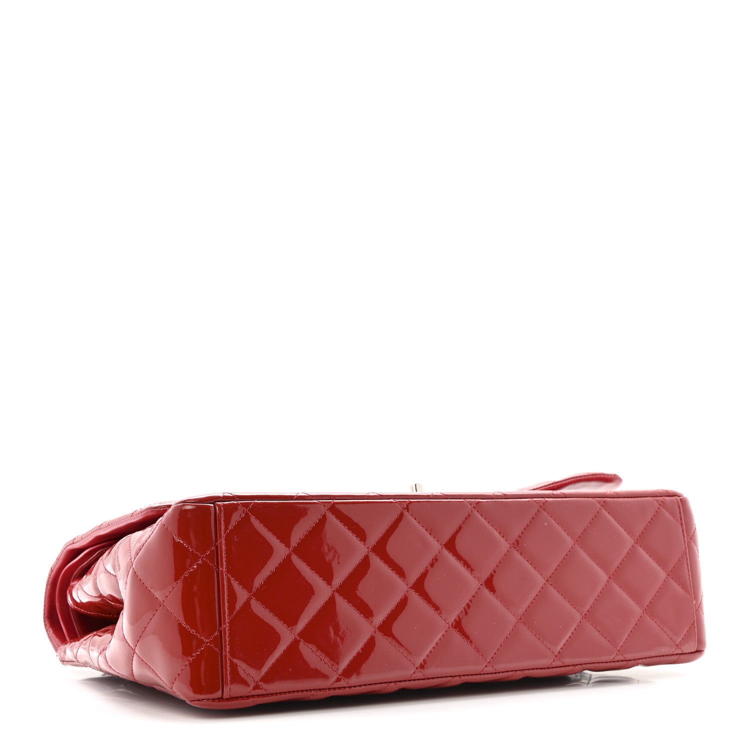 Patent Quilted Maxi Double Flap Red