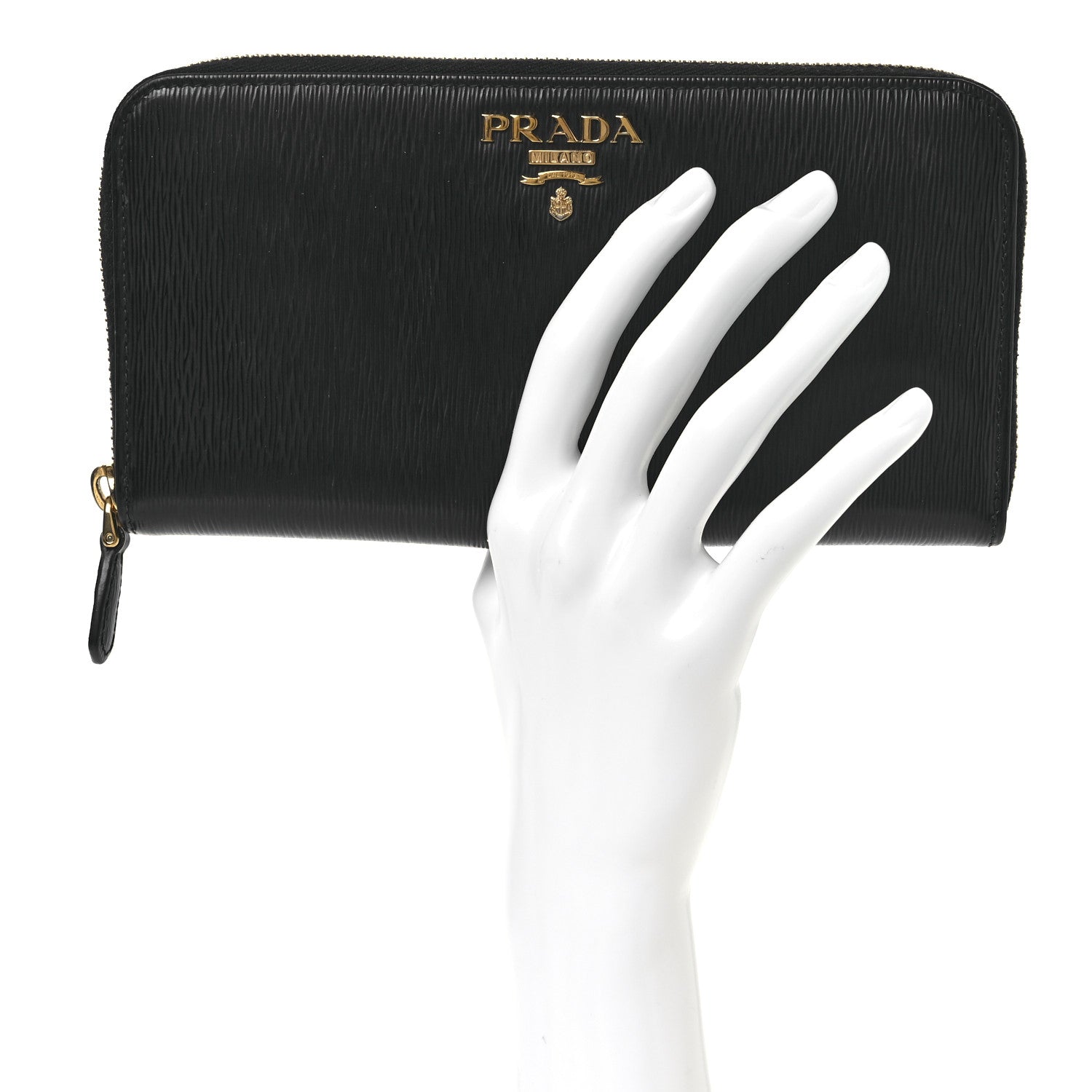 Vitello Move Bi-Color Zip Around Wallet Black