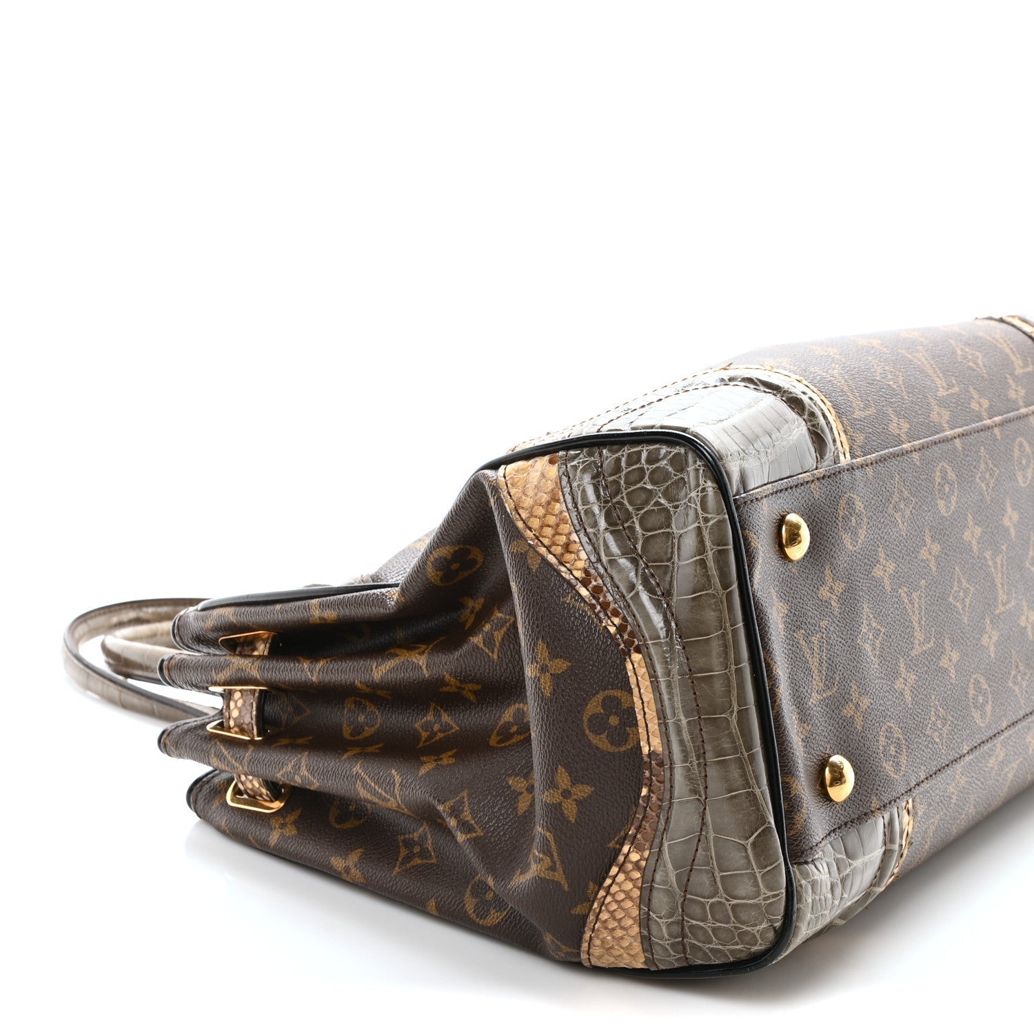 Monogram Snakeskin Alligator Monogramissime Exotic Shopper GM Gris