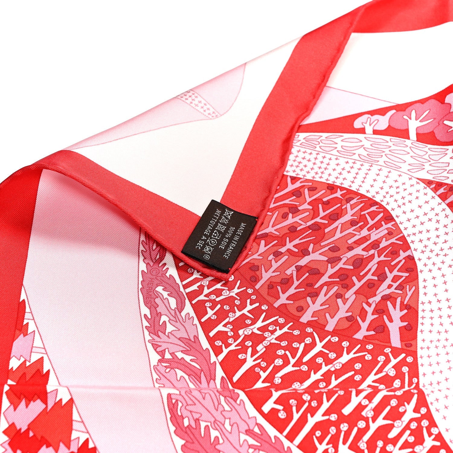 Silk A Travers Champs Scarf 90 Rouge Rose Multicolor