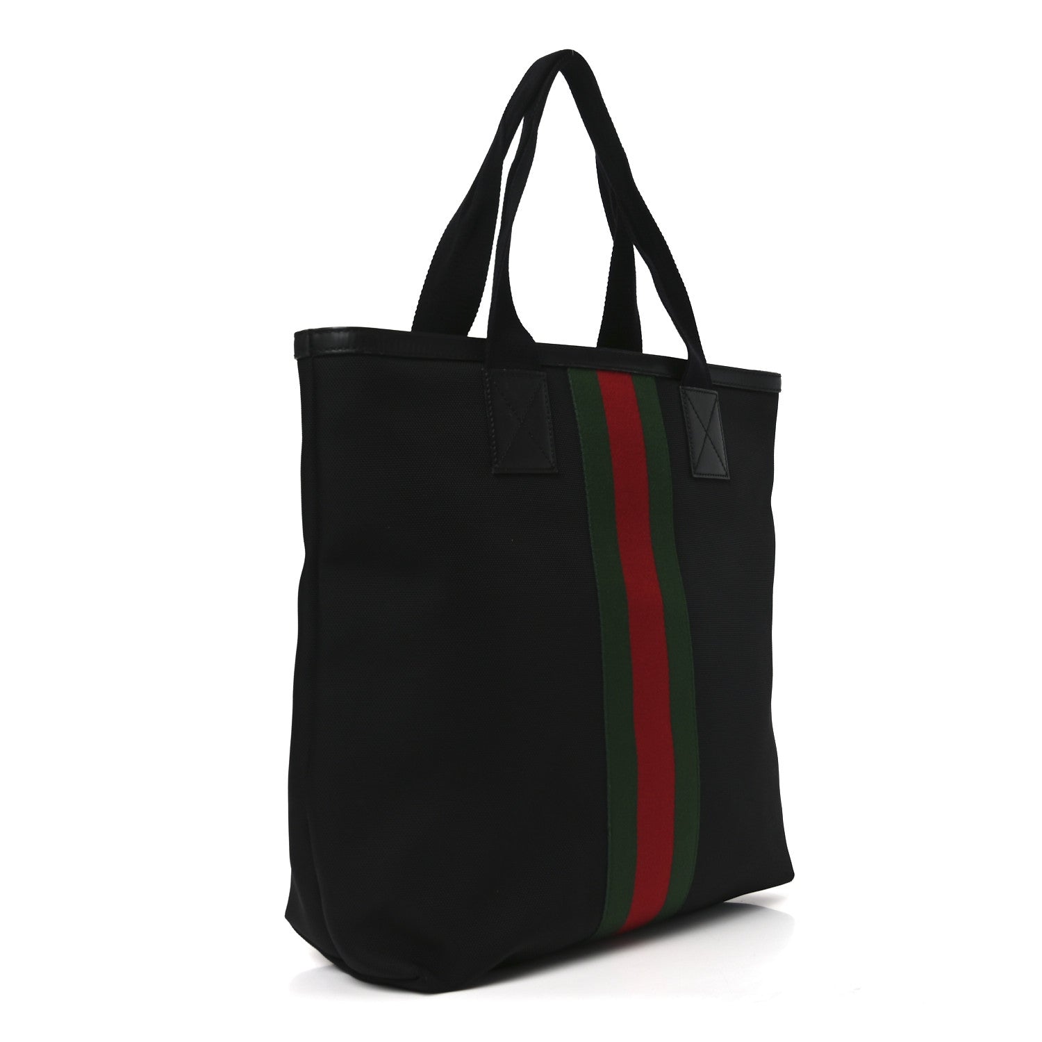 Techno Canvas Web Vertical Tote Black