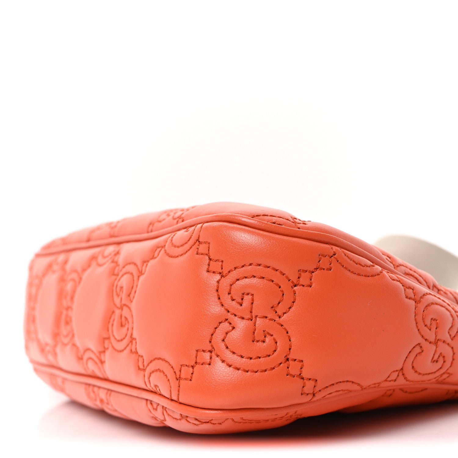 Calfskin GG Matelasse Chain Handbag Deep Orange Natural