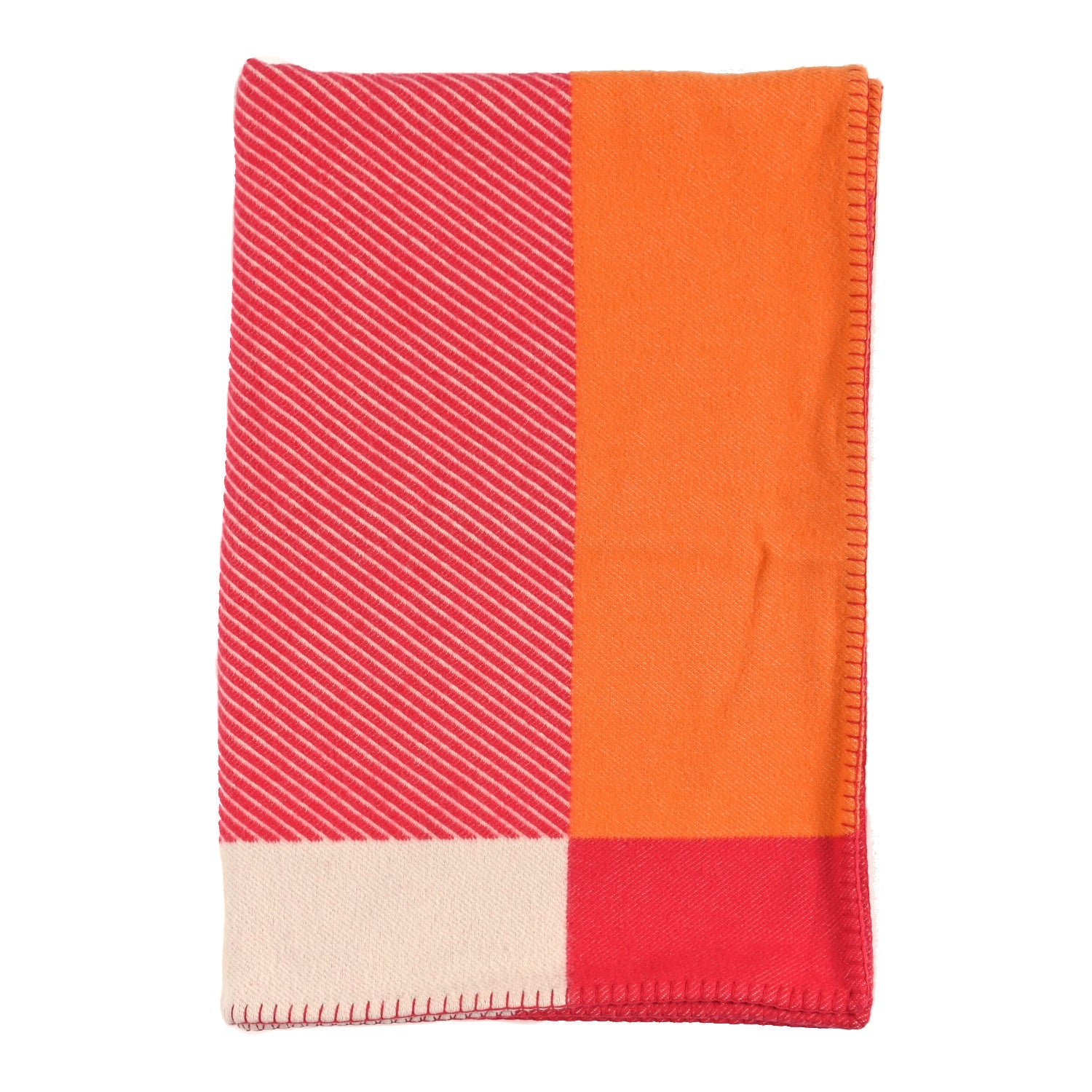 Wool Cashmere H Riviera Blanket Terracotta