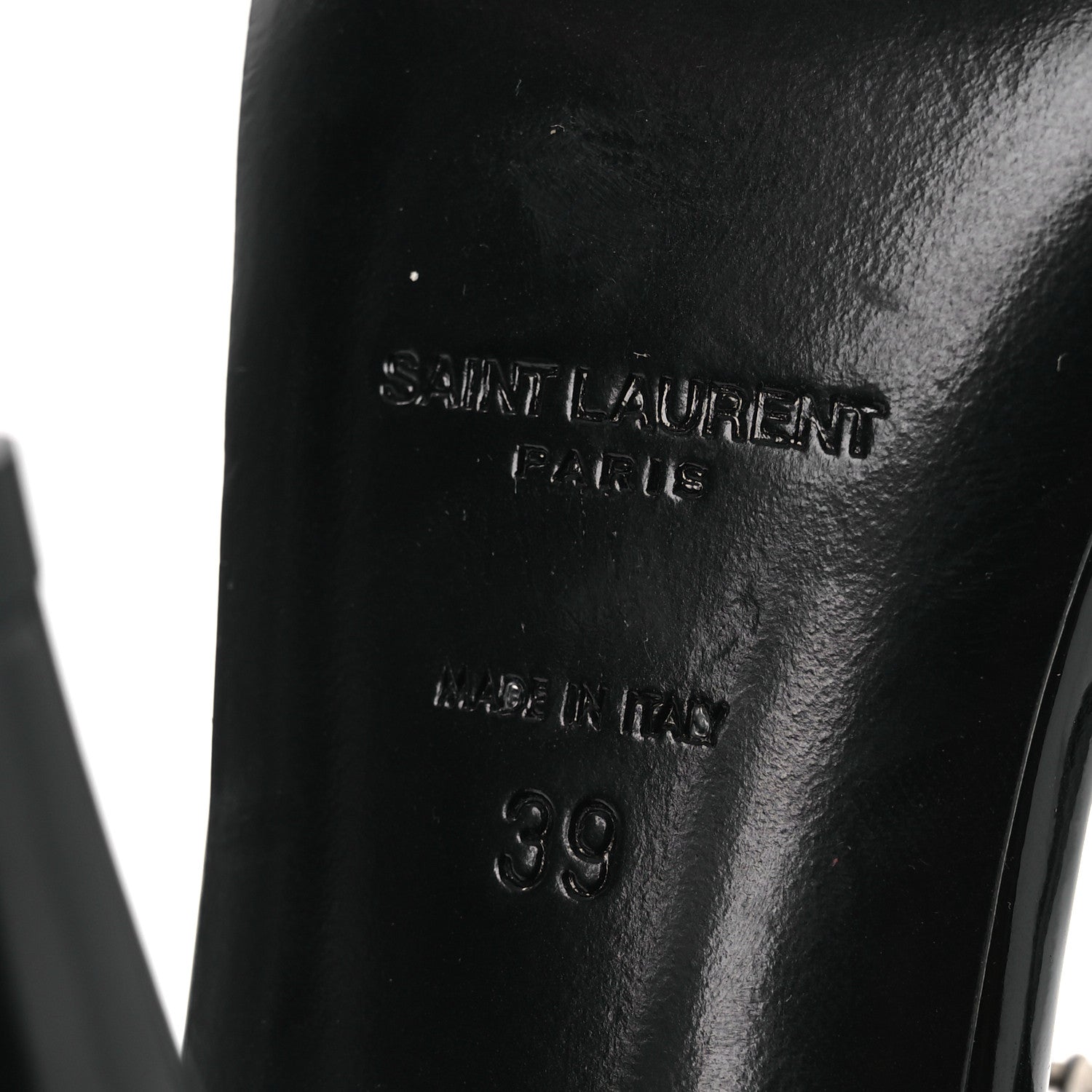 Patent Calfskin Fetish 105 Sandal 39 Black