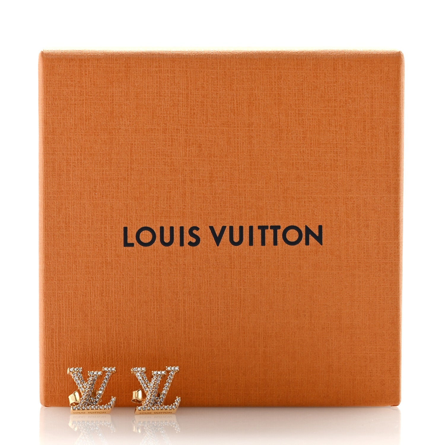 Metal Crystal LV Iconic Earrings Gold