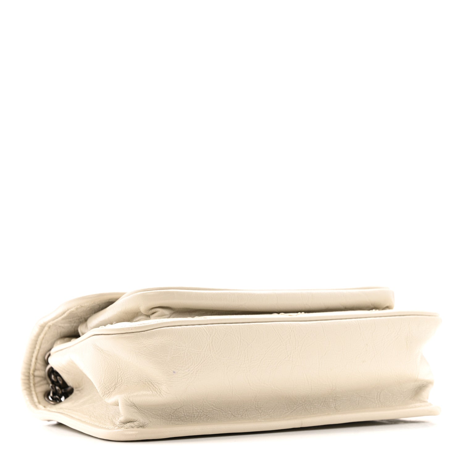Crinkled Calfskin Matelasse Monogram Baby Niki Chain Satchel Crema Soft