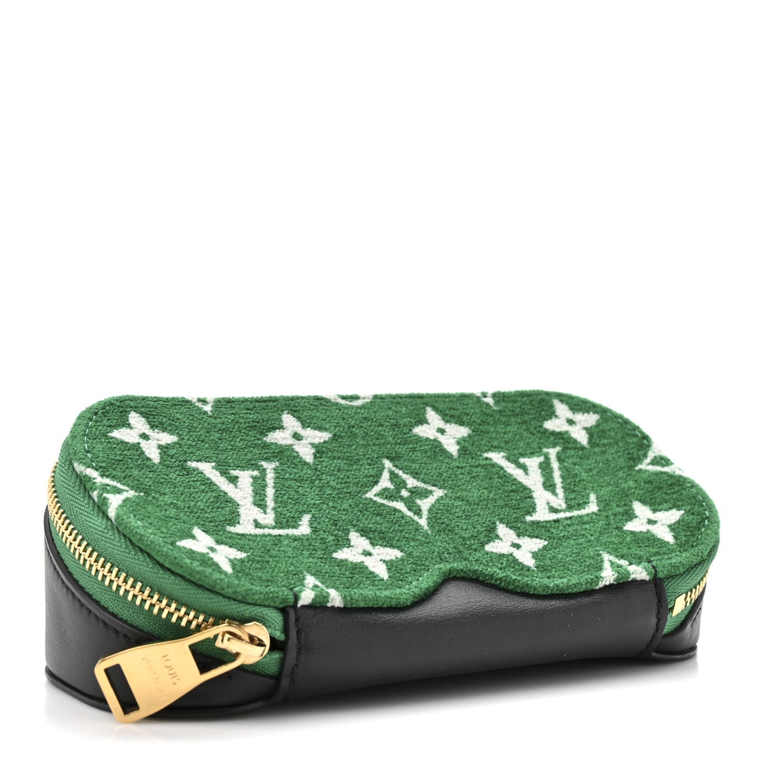 Jacquard Velvet Monogram LV Match Sunglasses Case GM Vert