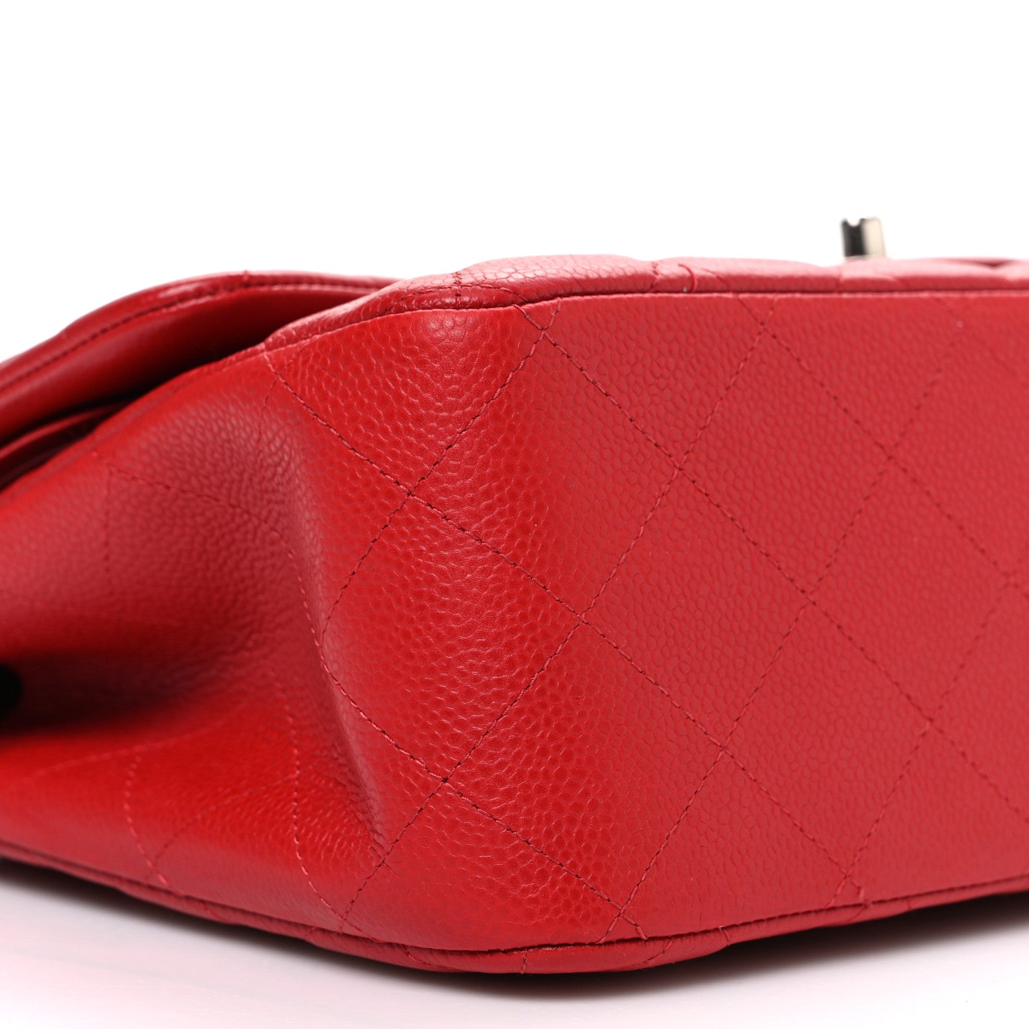 Caviar Quilted Jumbo Double Flap Red