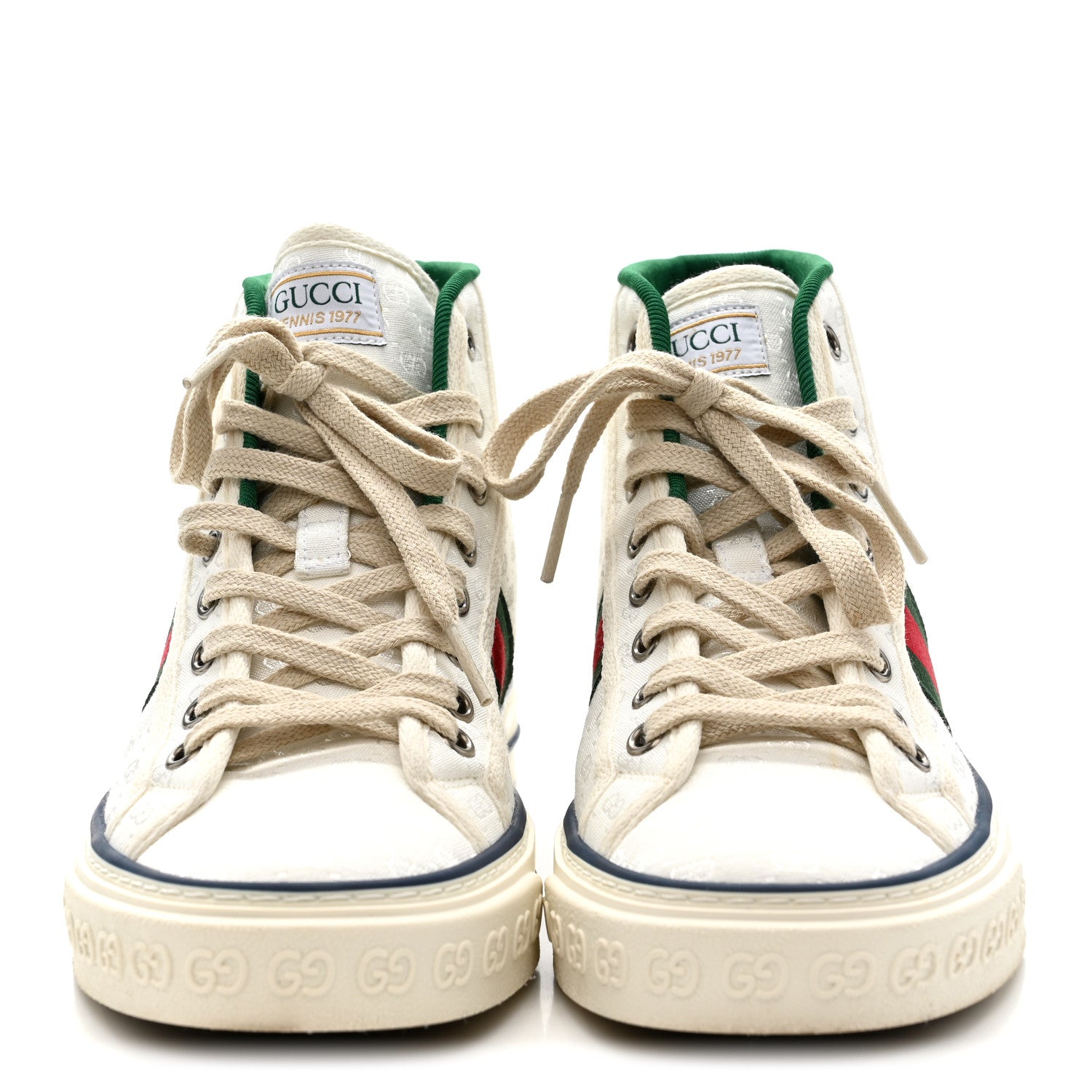 Monogram GG Mignon Web Womens 1977 Tennis High Top Sneakers 37 White