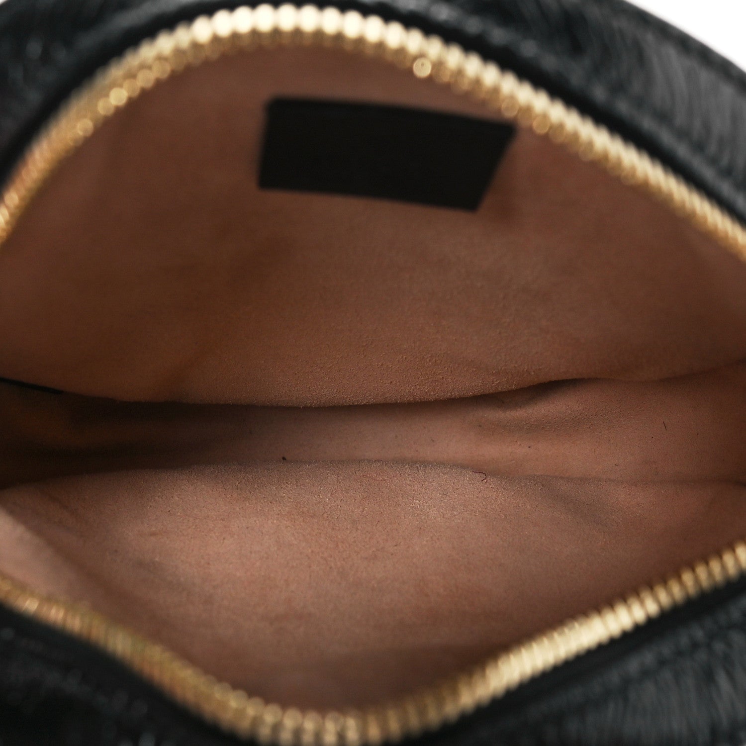 Suede Patent Web Mini Ophidia Round Shoulder Bag Black