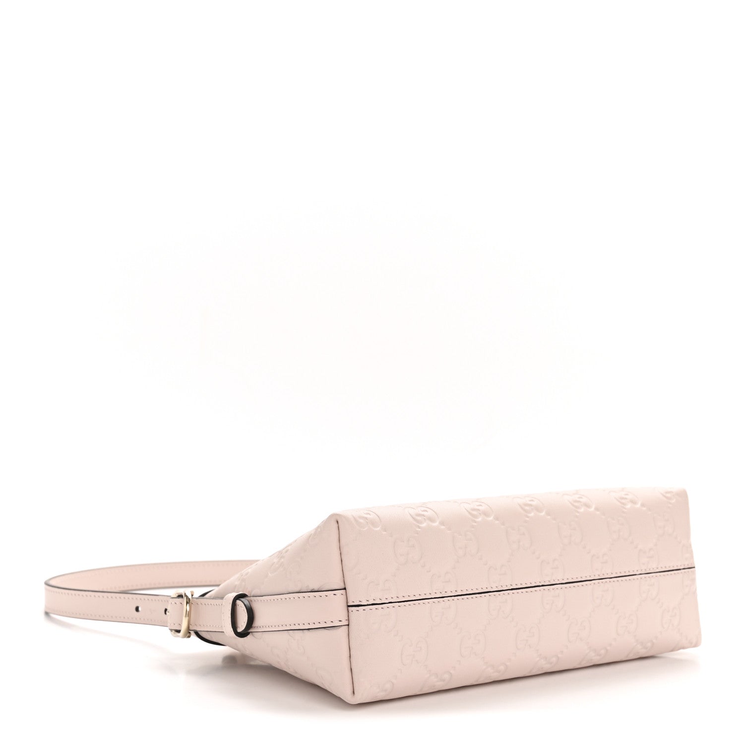 GG Calfskin Embossed Emblem Small Shoulder Bag Pink