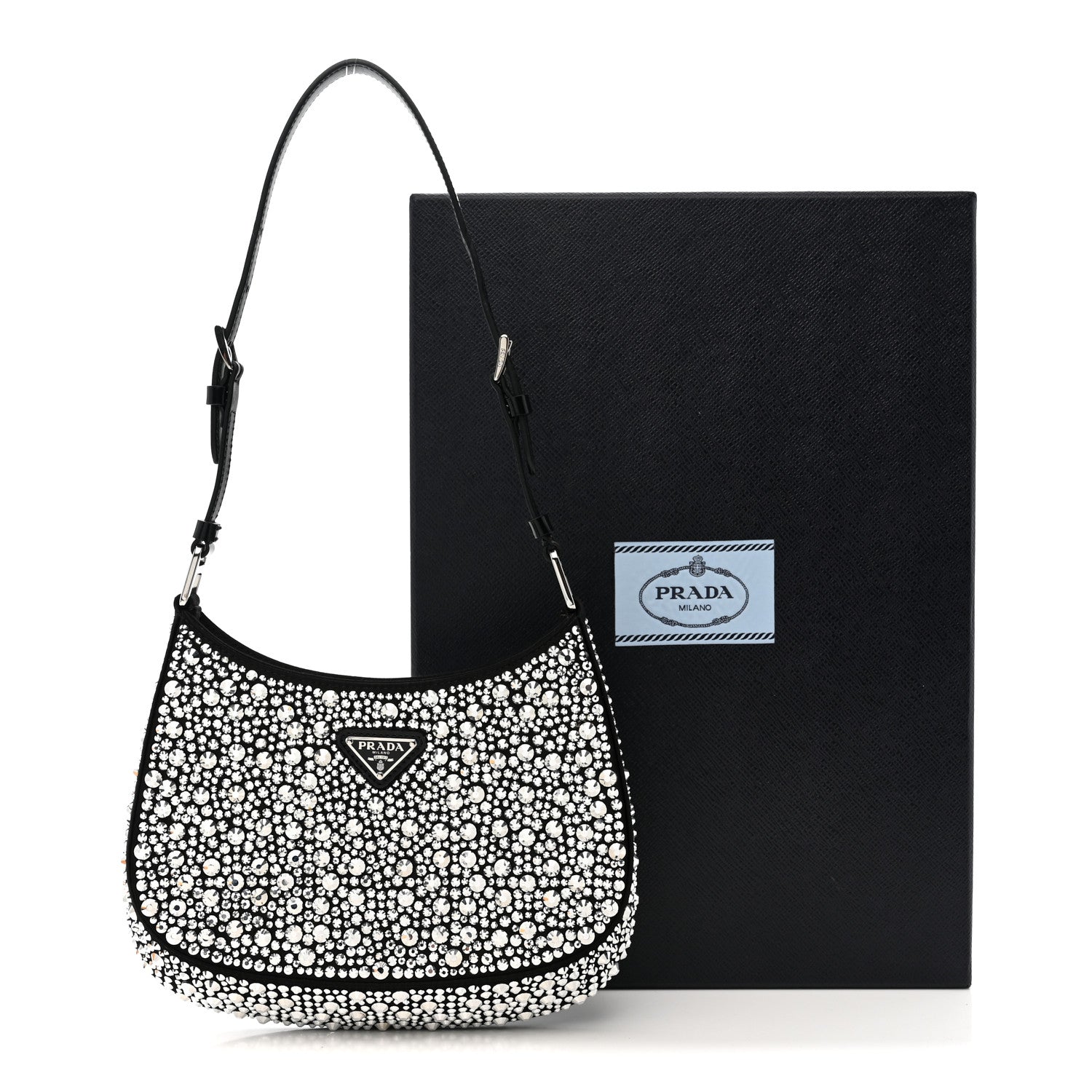 Satin Crystal Cleo Adjustable Strap Shoulder Bag Metal