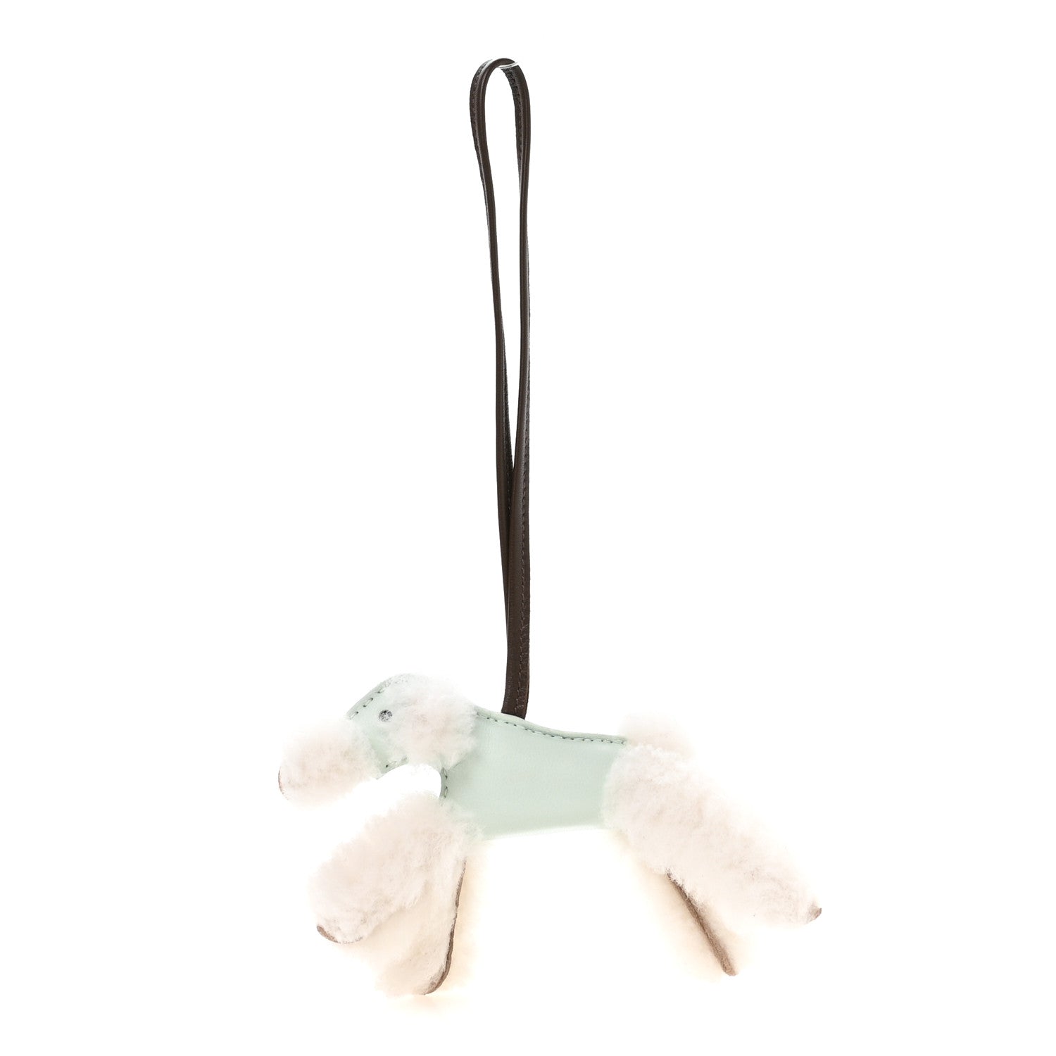Milo Lambskin Shearling Budy Charm Vert Peppermint Chocolate