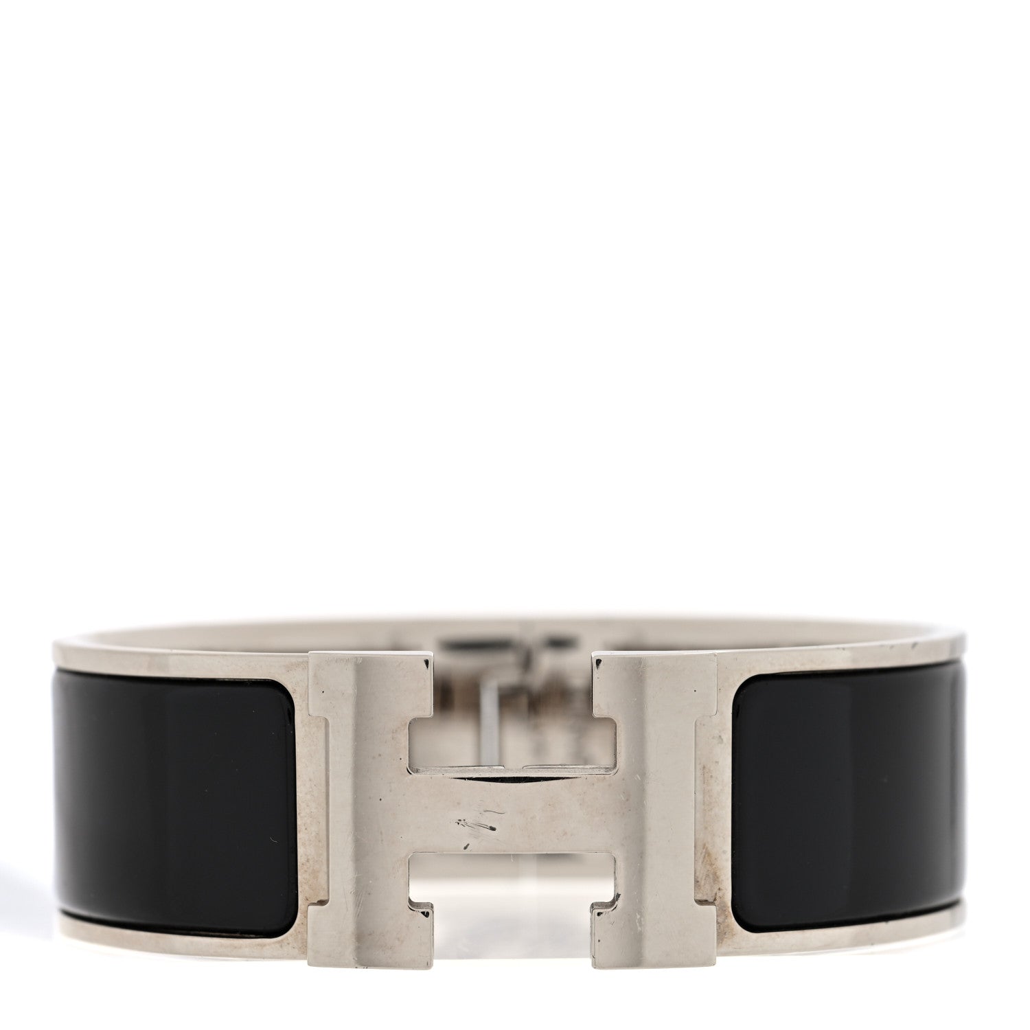 Enamel Wide Clic Clac H Bracelet GM Black